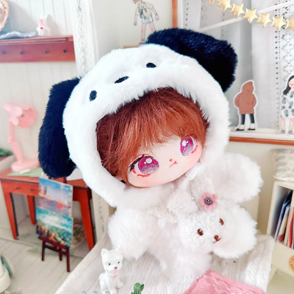 niannyyhouse Body blanc en peluche douce 20 cm pour poupée chiot