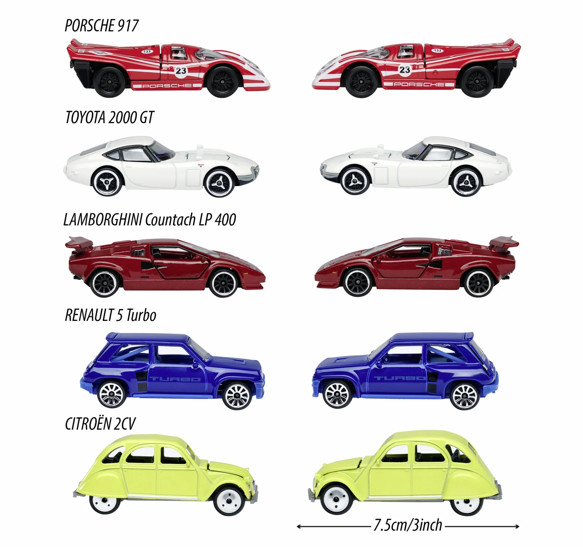 Smoby Majorette Vintage Giftpack Voitures Miniatures en Métal Coffret 5 Véhicules 1/64ème