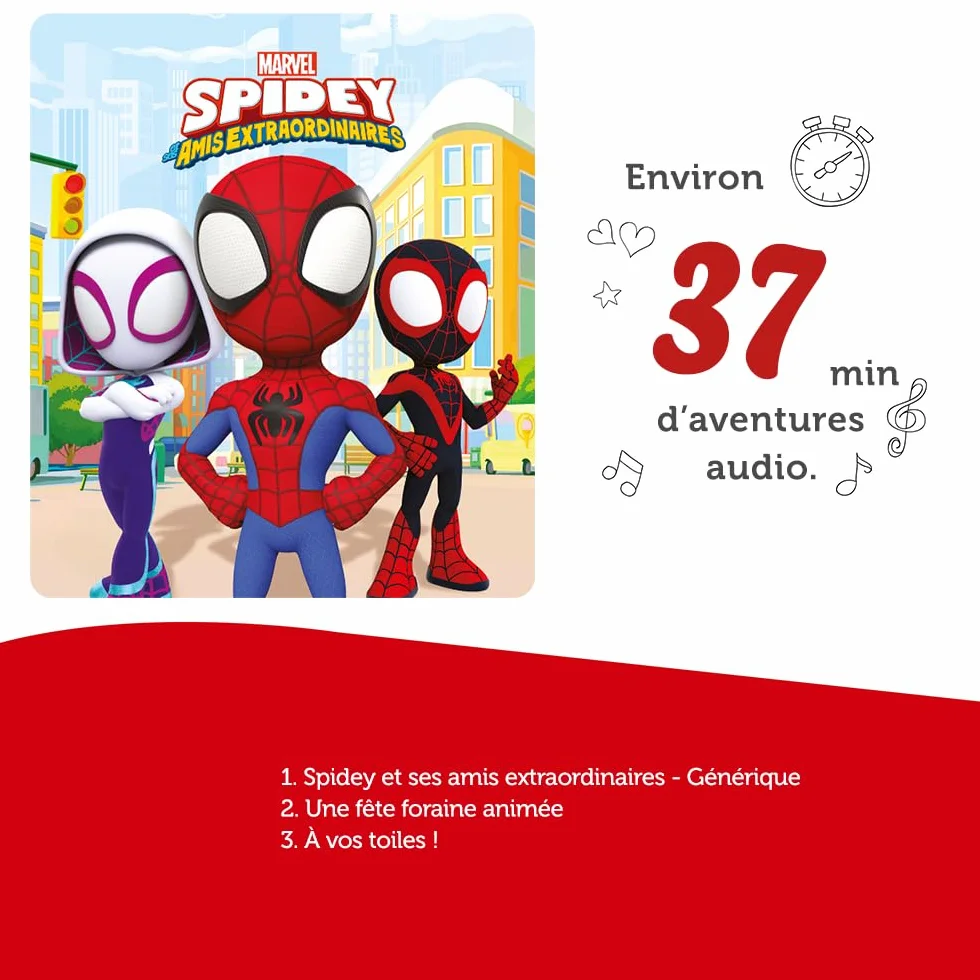 tonies Figurine Spidey et Ses Amis Extraordinaires - Personnage Audio avec Histoire et Chansons pour Toniebox 3 Ans+