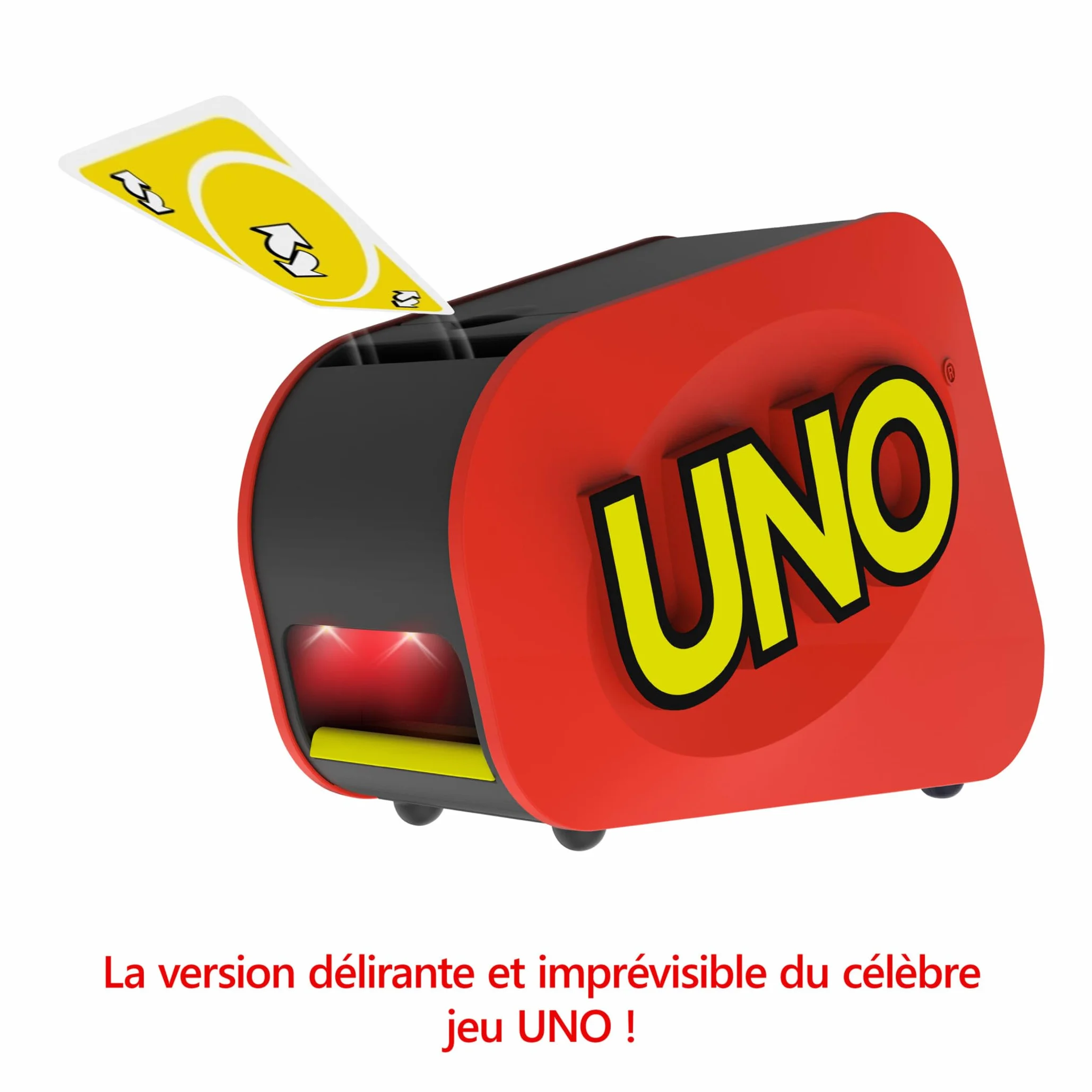 Mattel Games UNO Extreme Jeu de Cartes avec Distributeur Aléatoire Lumière et Son 112 Cartes GXY75