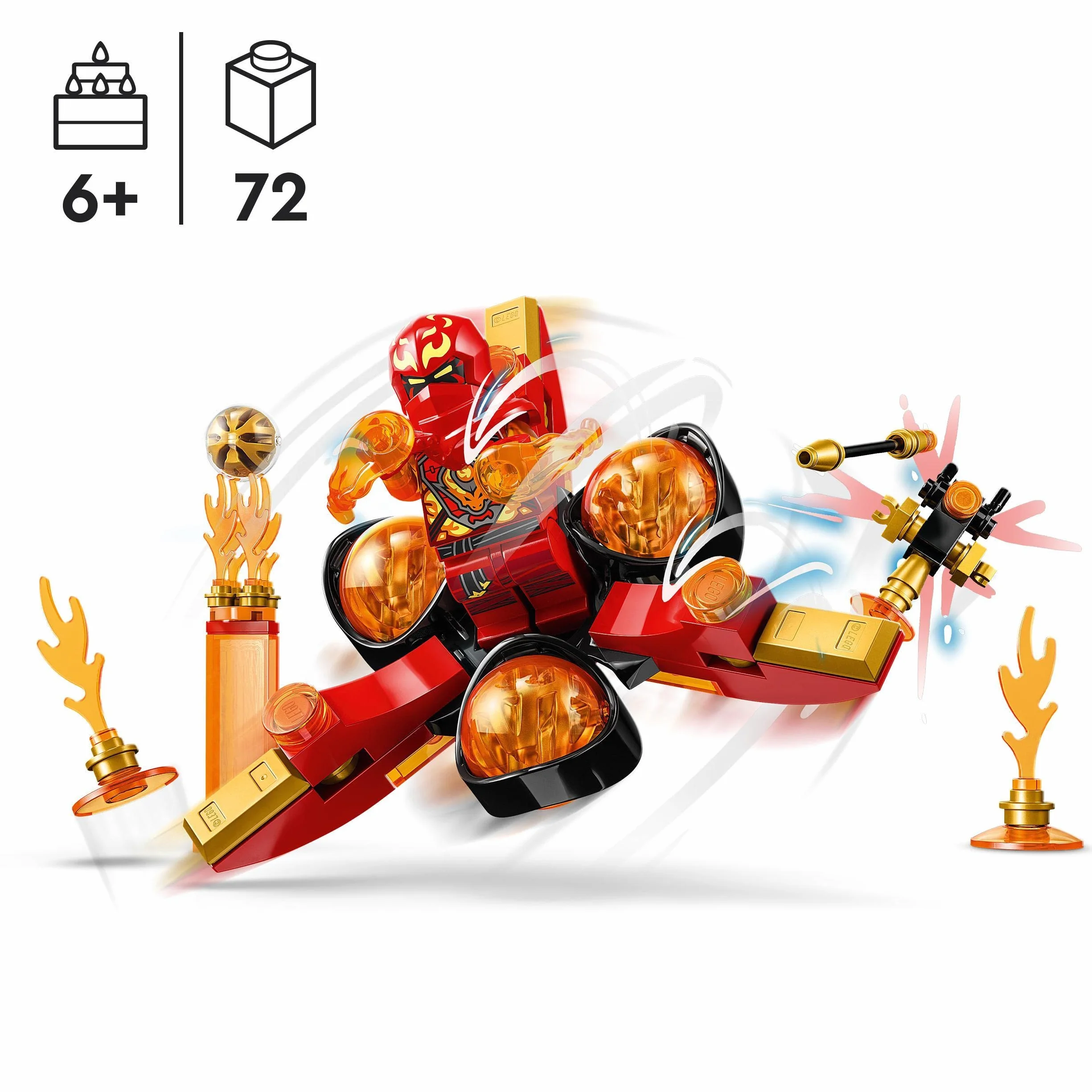 LEGO 71777 Ninjago Le Salto Spinjitzu Le Pouvoir du Dragon de Kai Jouet Toupie Ninja pour Enfants Dès 6 Ans