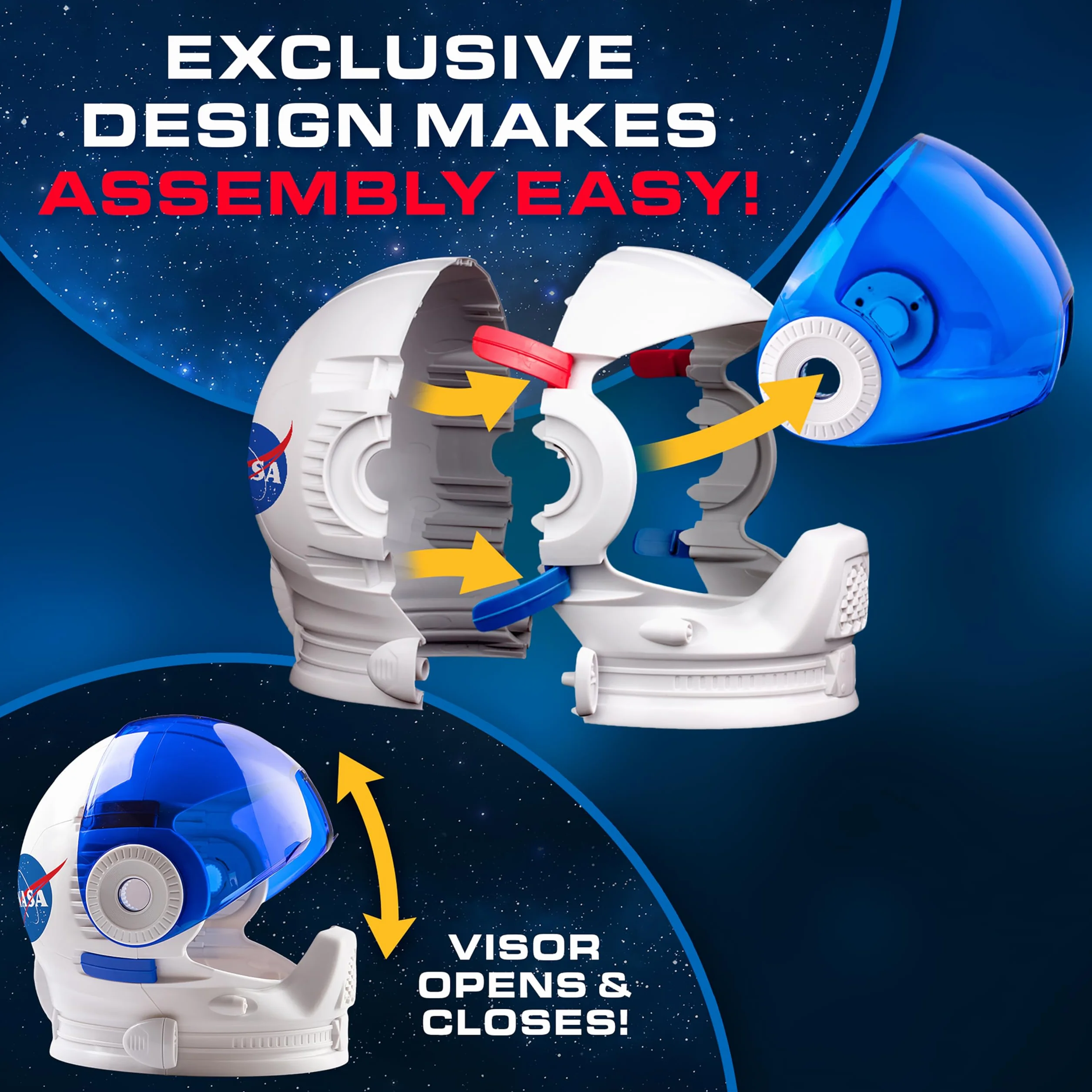 Casque d’astronaute NASA pour enfants – casque spatial avec autocollants, montage facile