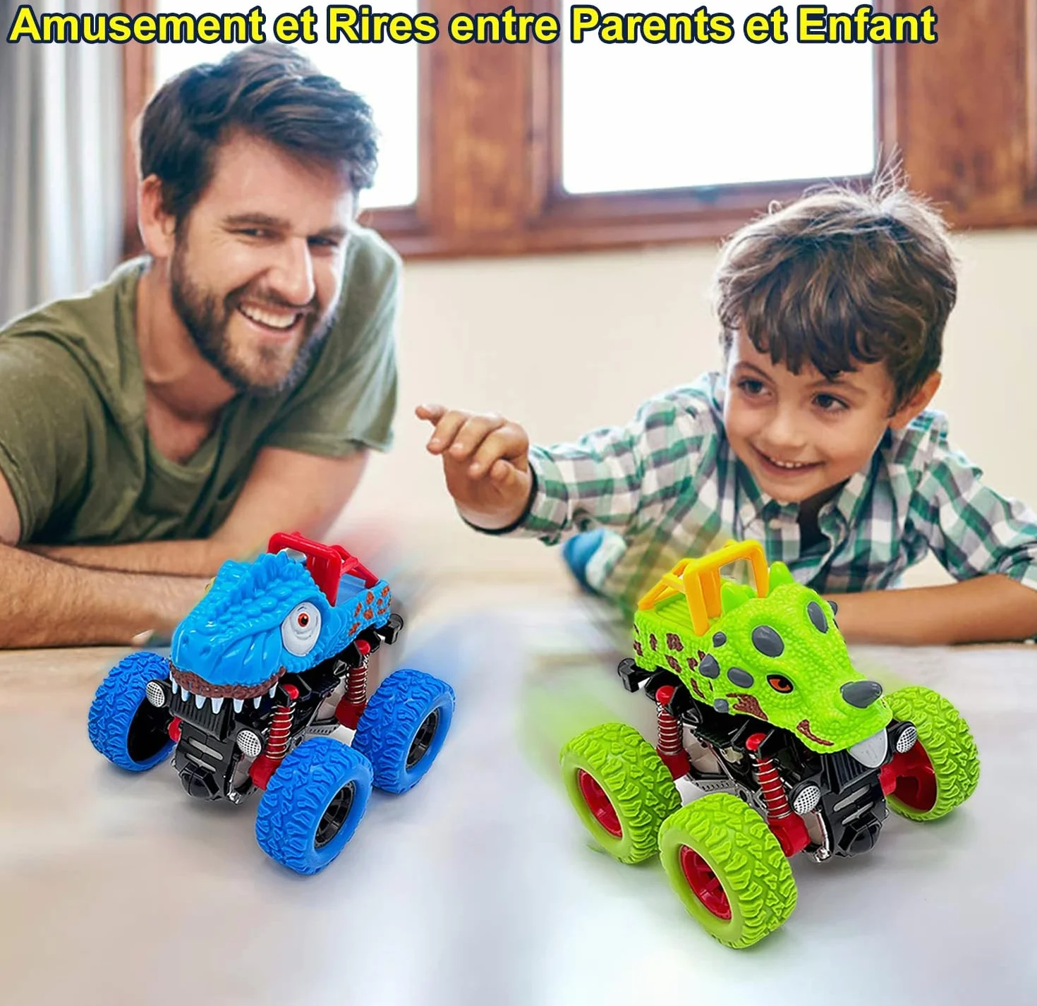 Monster Truck Dinosaure Lot de 2 Voiture Jouet pour Enfant Garçon 2-5 Ans
