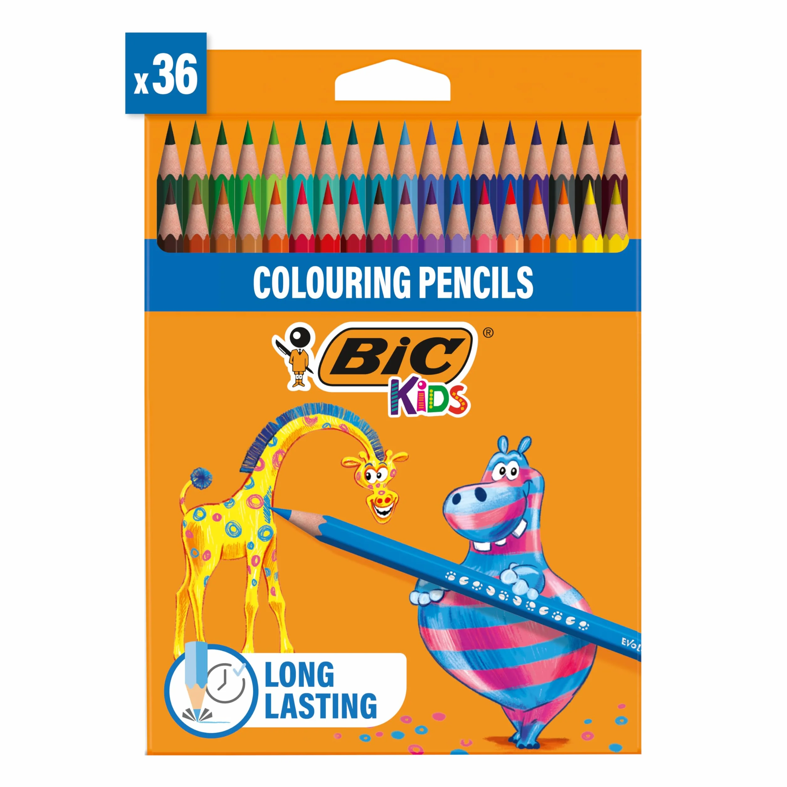 BIC Kids Evolution ECOlutions Crayons de Couleur 36 Pièces