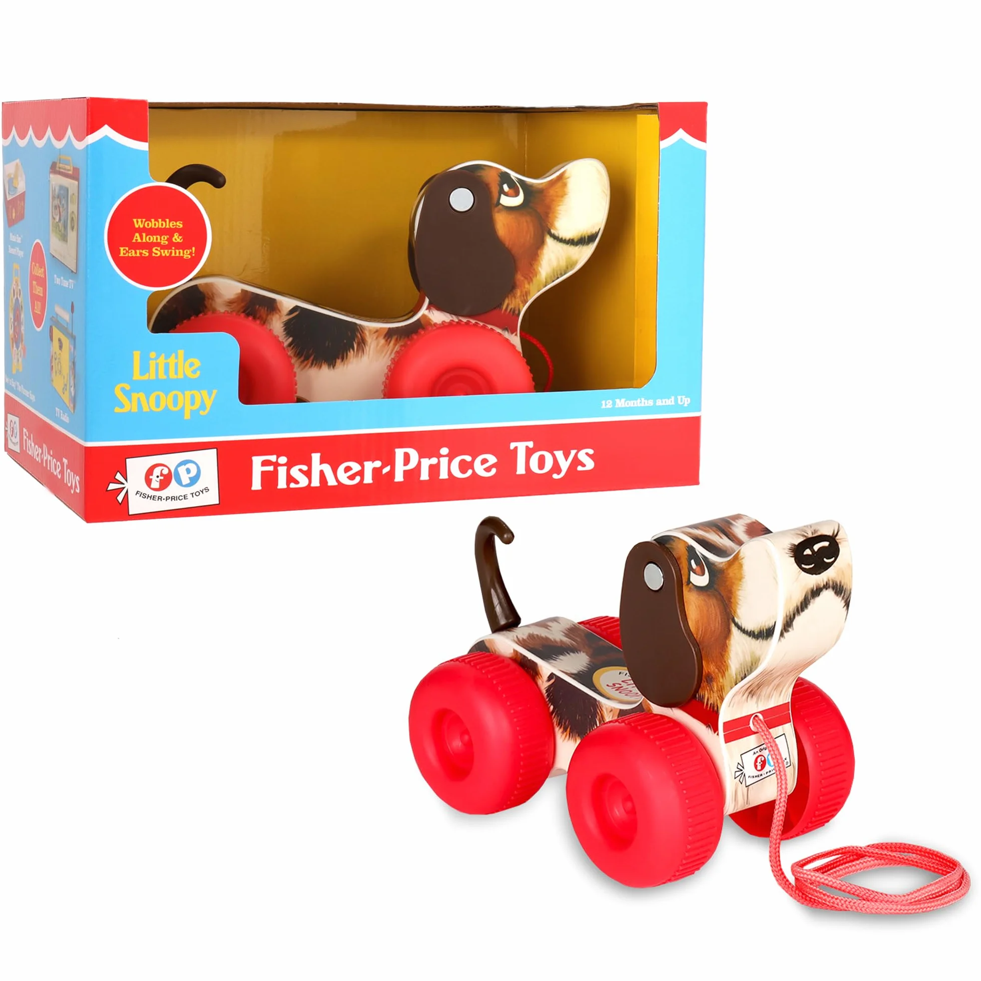 Fisher Price Classiques 1650 Petit Snoopy Chien à Tirer Jouet Enfant 1 an+