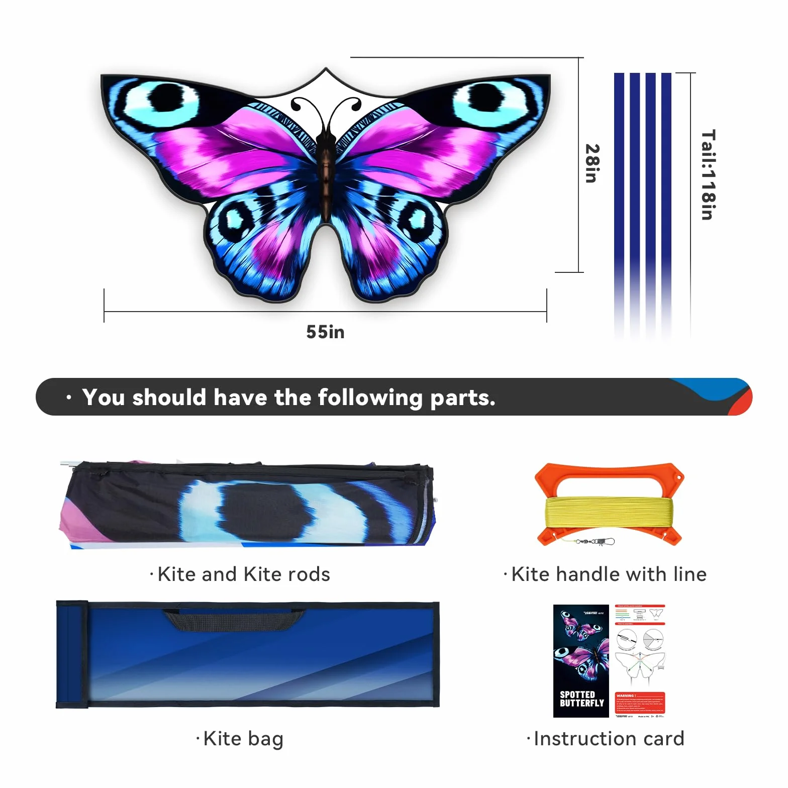 Beaux cerfs-volants papillon pour enfants et adultes faciles à voler pour plage et parc
