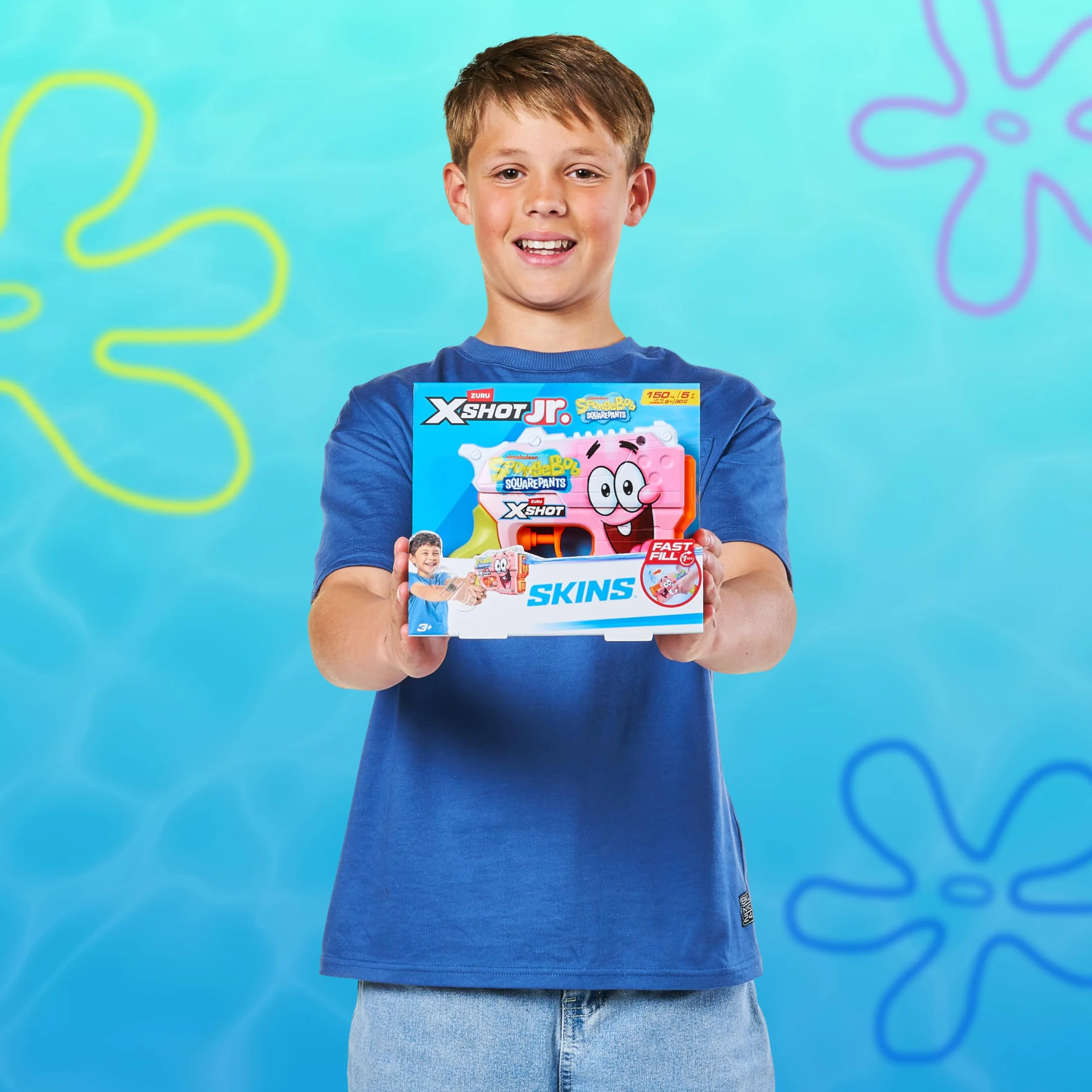 ZURU XSHOT WaterBob l'Eponge Junior Fast Fill Pistolet à Eau Lot de 2 9m 150ml