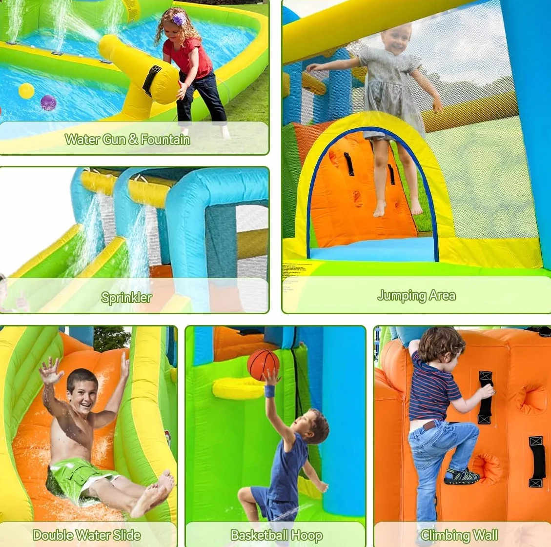 FBSPORT château Gonflable Enfant avec souffleur Aire de Jeux Gonflable Adulte Grand Piscine