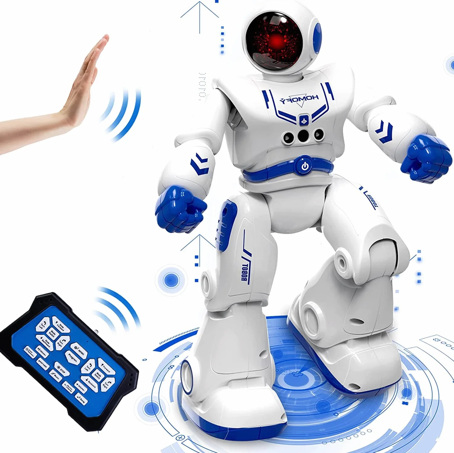Robot Jouet Télécommandé Programmable avec RC Intelligent Geste Contrôle, Chant Danse Rechargeable Cadeau pour Garçon Filles 6-12 Ans