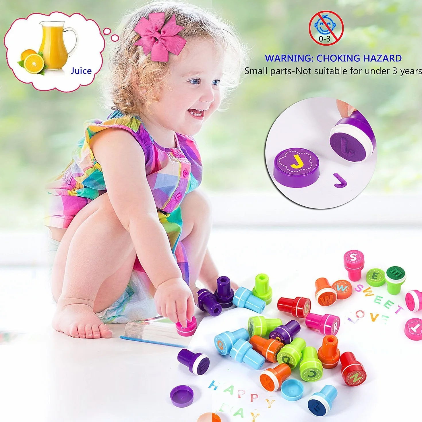 Tampons Encreurs Enfants 26Pcs Alphabet Cadeau Éducatif