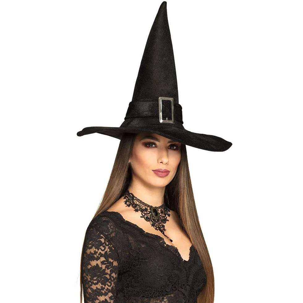 Chapeau sorcière velours halloween adulte