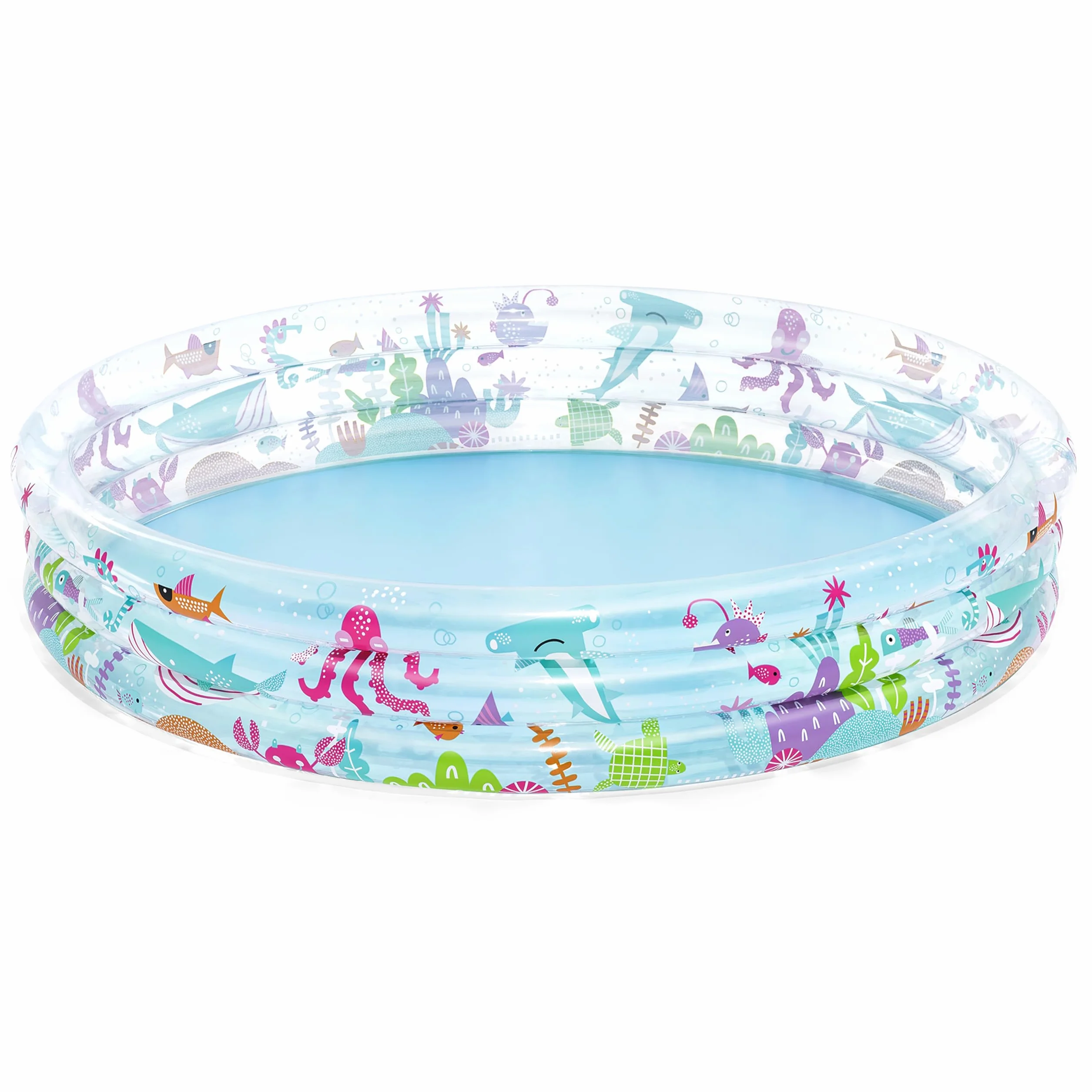 Bestway Pataugeoire Gonflable pour Enfants Trois Anneaux Deep Dive 183 cm x 183 cm x 33 cm Multicolore