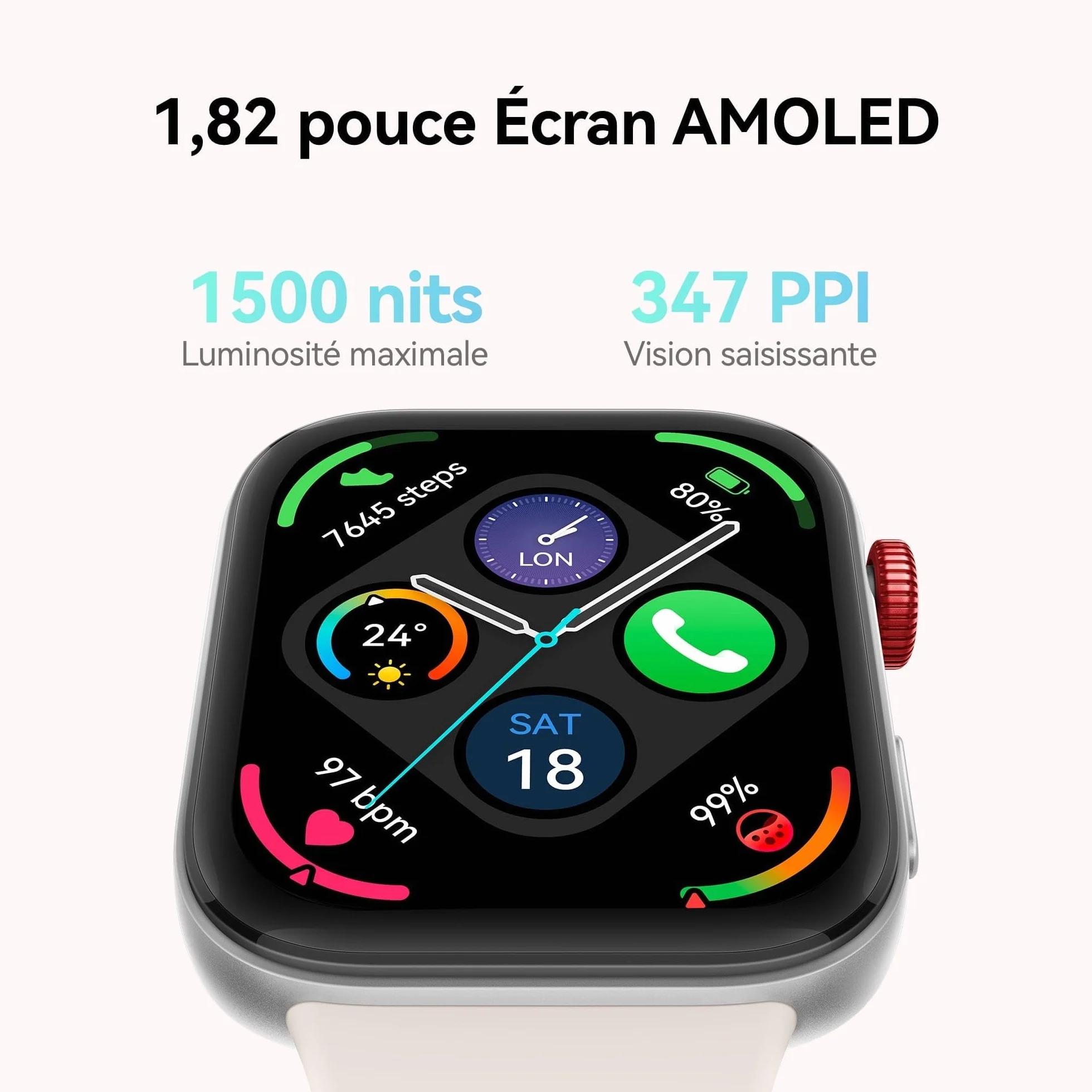HUAWEI Watch FIT 3, Écran AMOLED 1,82", Design Ultra-Fin, GPS, Noir