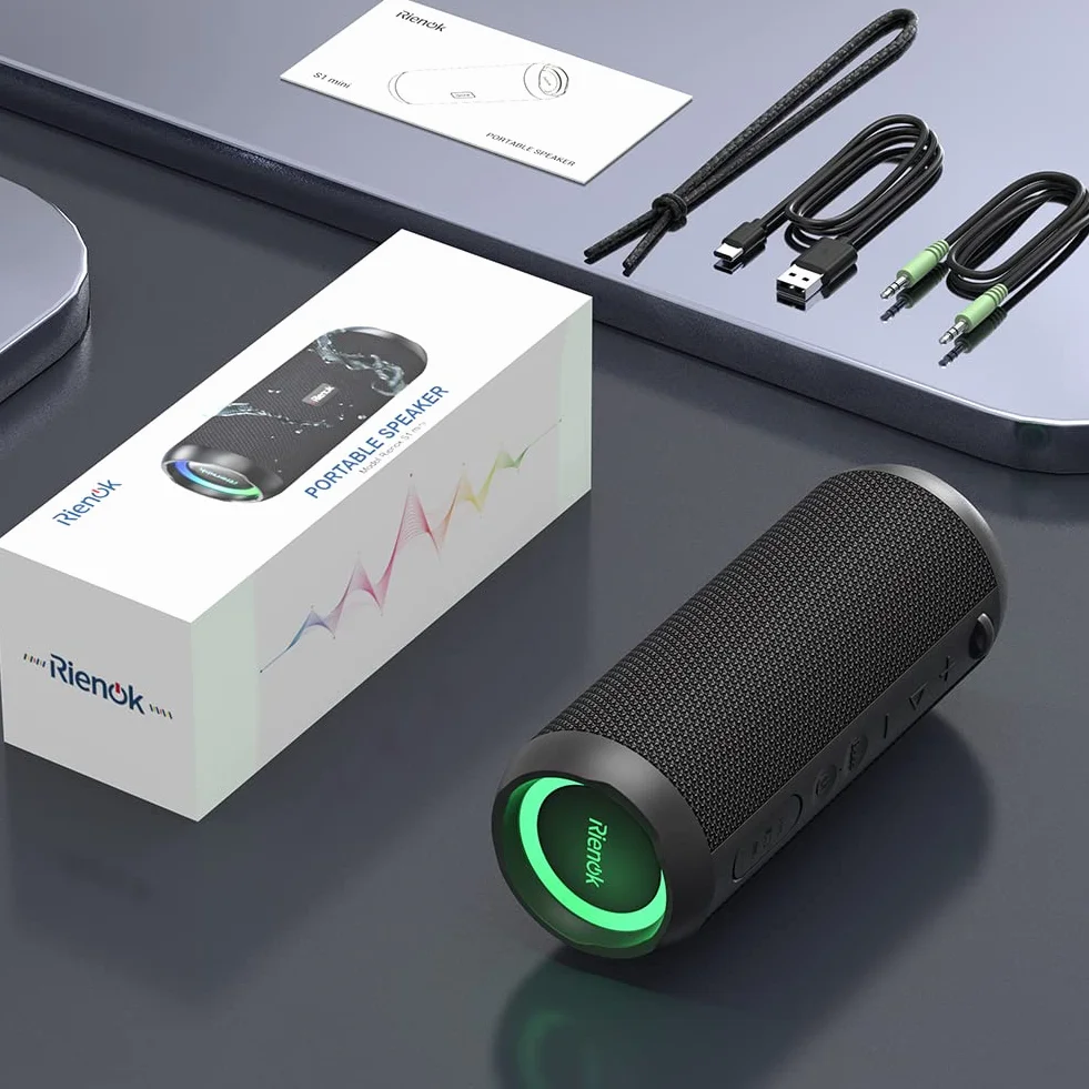 RIENOK Enceinte Portable Bluetooth 5.3 30W IPX7 30H Noir
