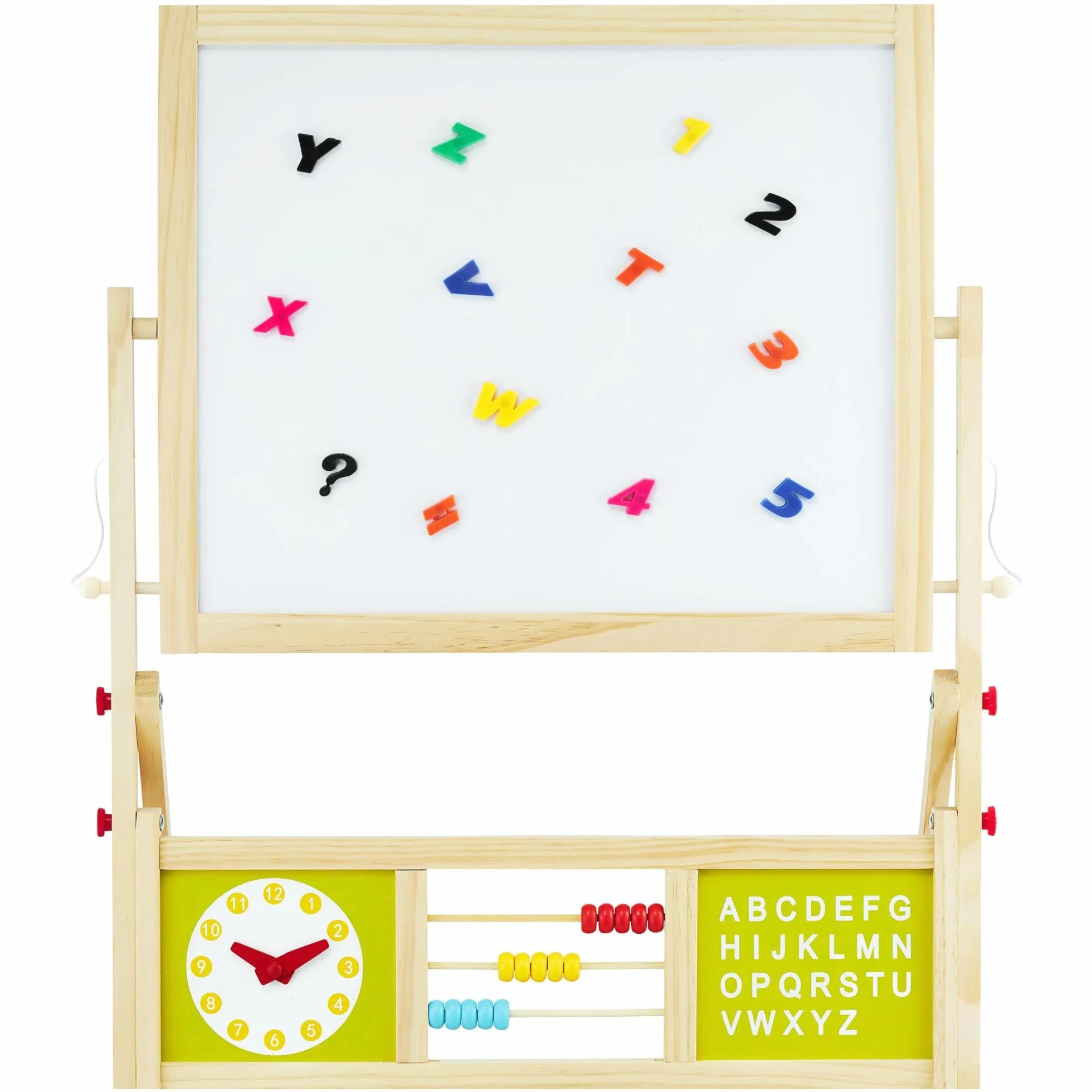 Mamabrum Tableau Enfant Bois Double Face Magnétique Craie 98 x 45 x 42 cm Chevalet avec Alphabet
