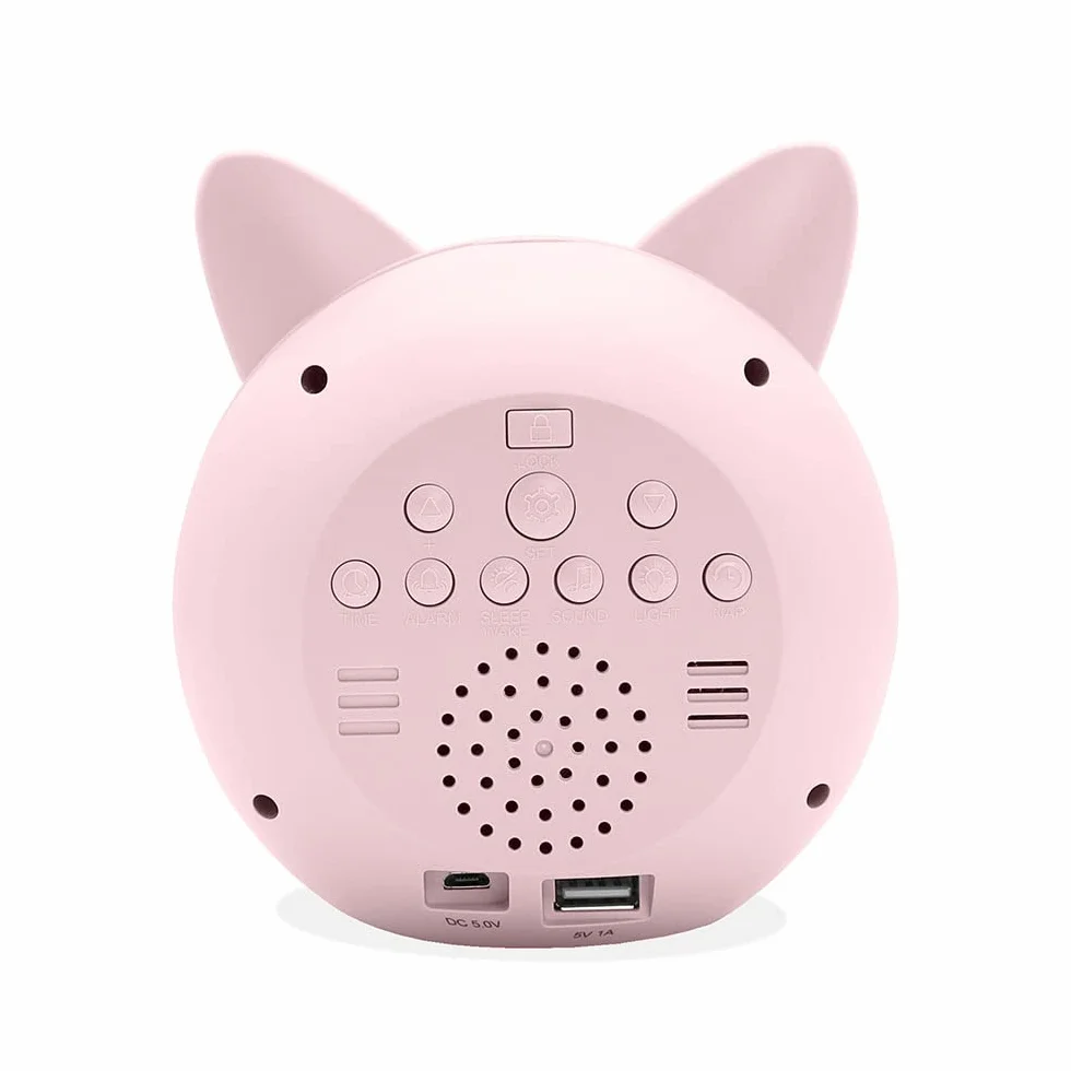 METRONIC Reveil Enfant Educatif avec Veilleuse Indicateur Jour/Nuit Horloge Digital Rose