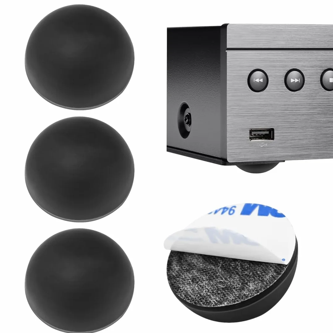 Patin Caoutchouc 30 mm Noir Autocollant Pied Hémisphérique pour Électroménagers