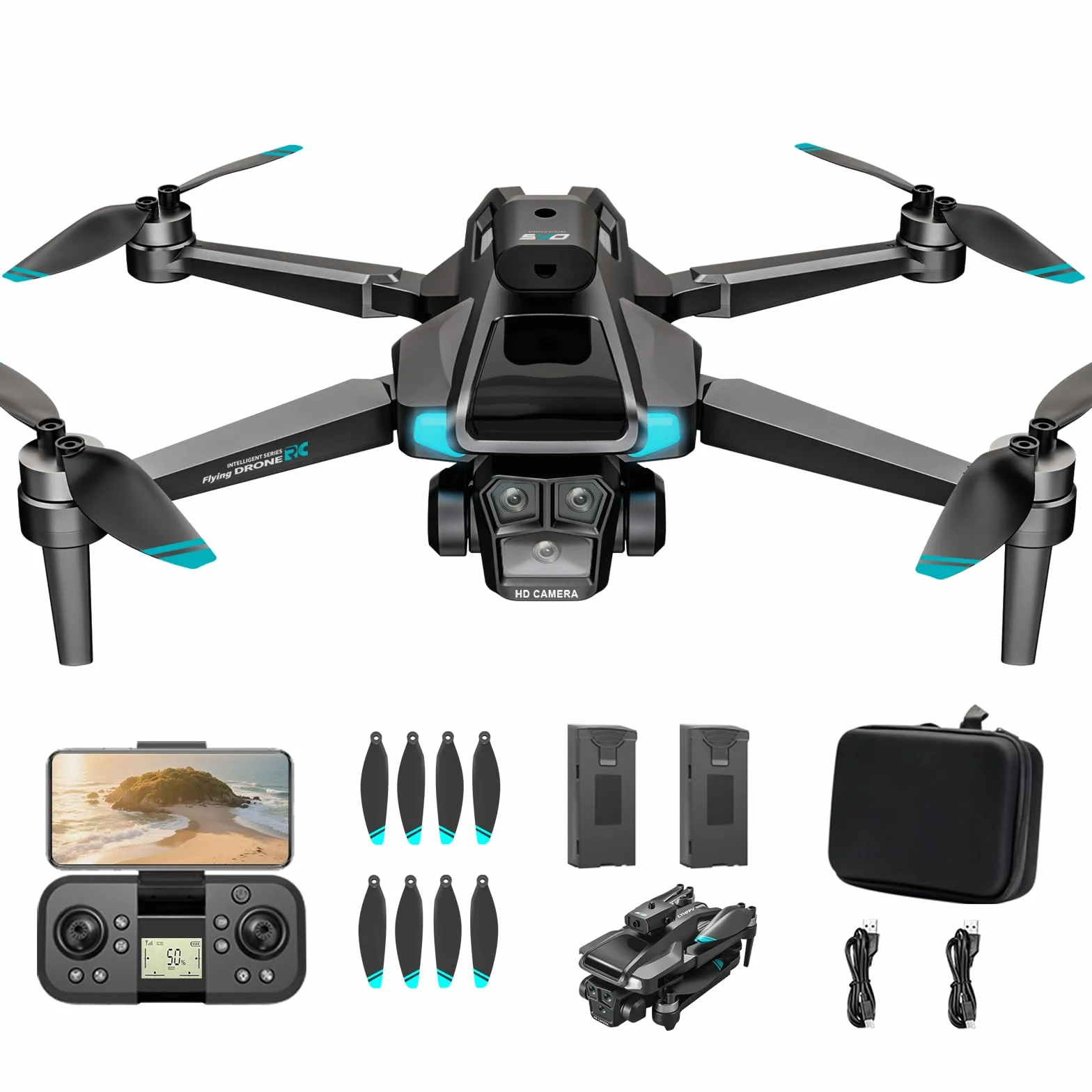 Drone avec Caméra 4K UHD Pliable Moteur sans Balais 40 min de vol