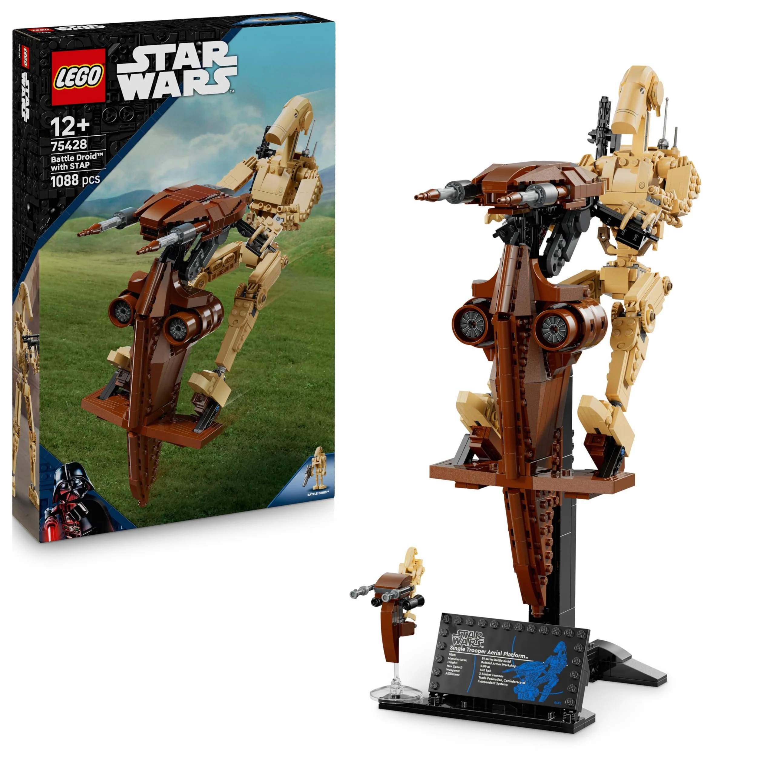 LEGO Star Wars 75428 La Menace Fantôme Droïde de Combat sur Son STAP Jeu de Construction Figurine Droïde Speeder Cadeau Collector 12 Ans