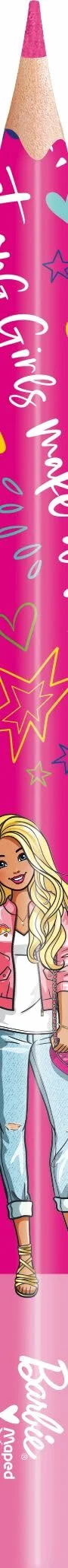 Maped Crayons de couleur Barbie 12 pièces résine forme triangulaire enfants