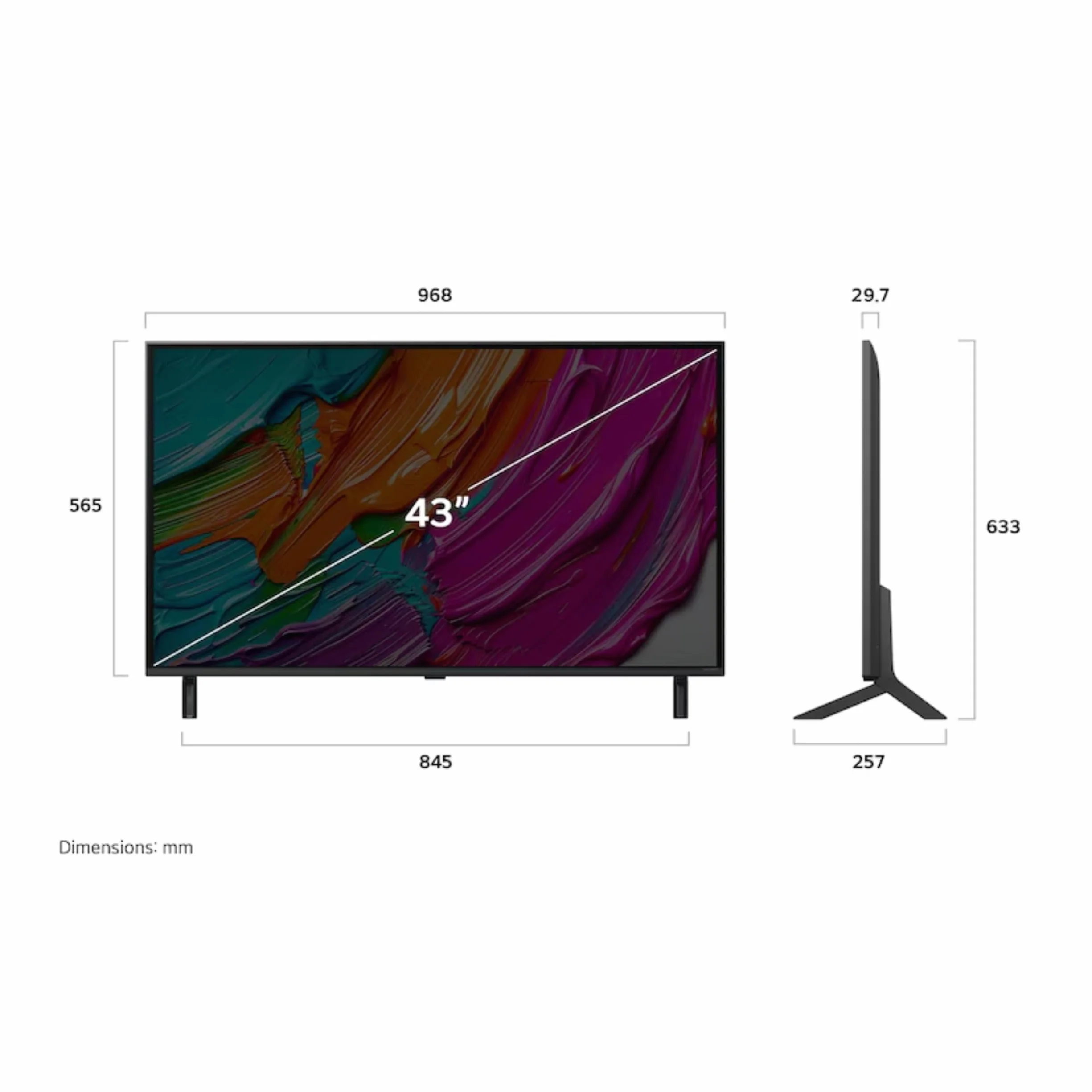 LG TV QNED AI 2025 43QNED8E 43" 108cm 4K UHD HDR10 webOS 25 Magic Remote Alexa Google Assistant AirPlay 2