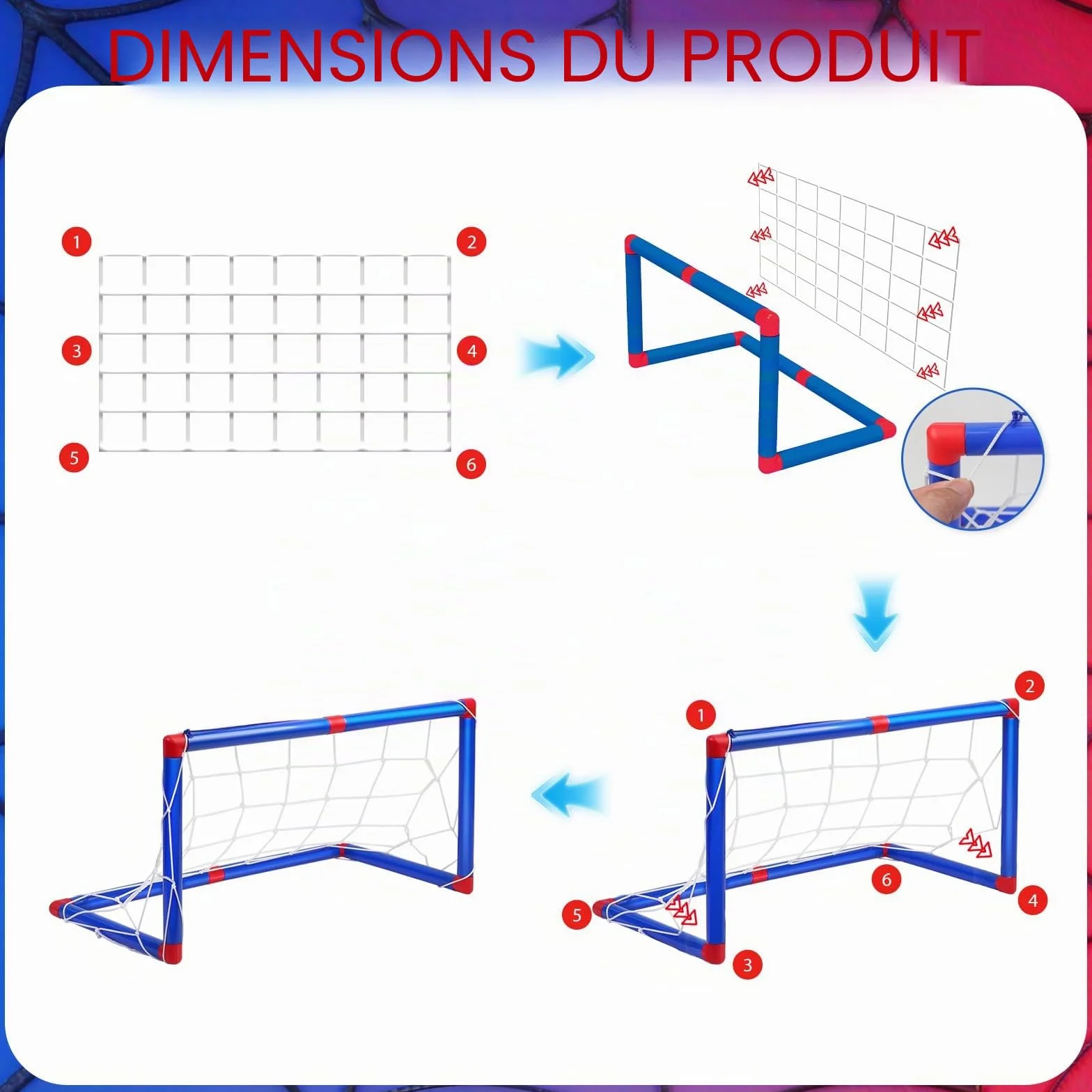 Ballon de Foot Enfant avec 2 Cages de But & Yeux Lumineux, Air Power Football Jouet 3-12 Ans