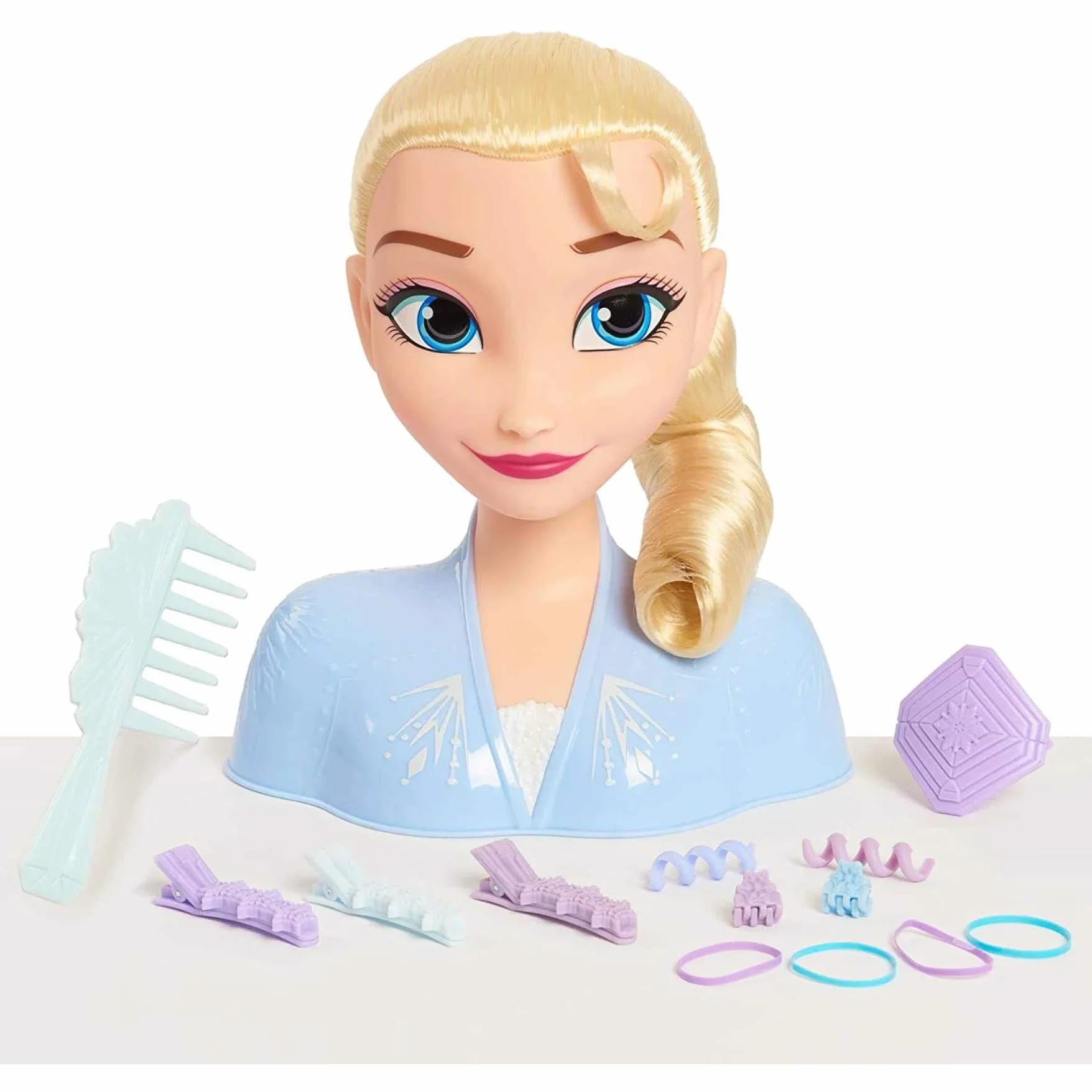 GIOCHI PREZIOSI LA REINE DES NEIGES 2 Elsa Tête à Coiffer Basic 14 Accessoires de Coiffure Jouet Enfants 3 Ans FRND2