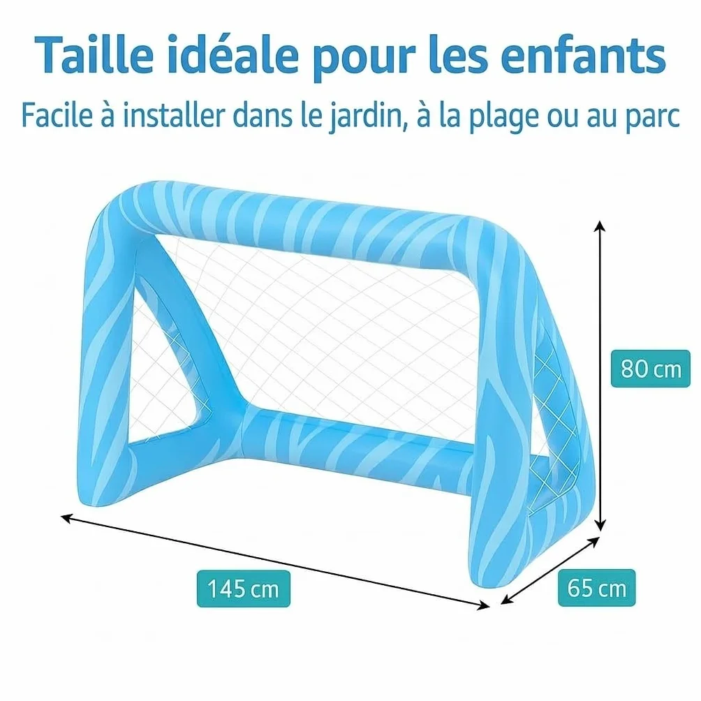 SkyBound Lot de 2 buts de piscine gonflables pour enfants avec ballon et sacs de poids