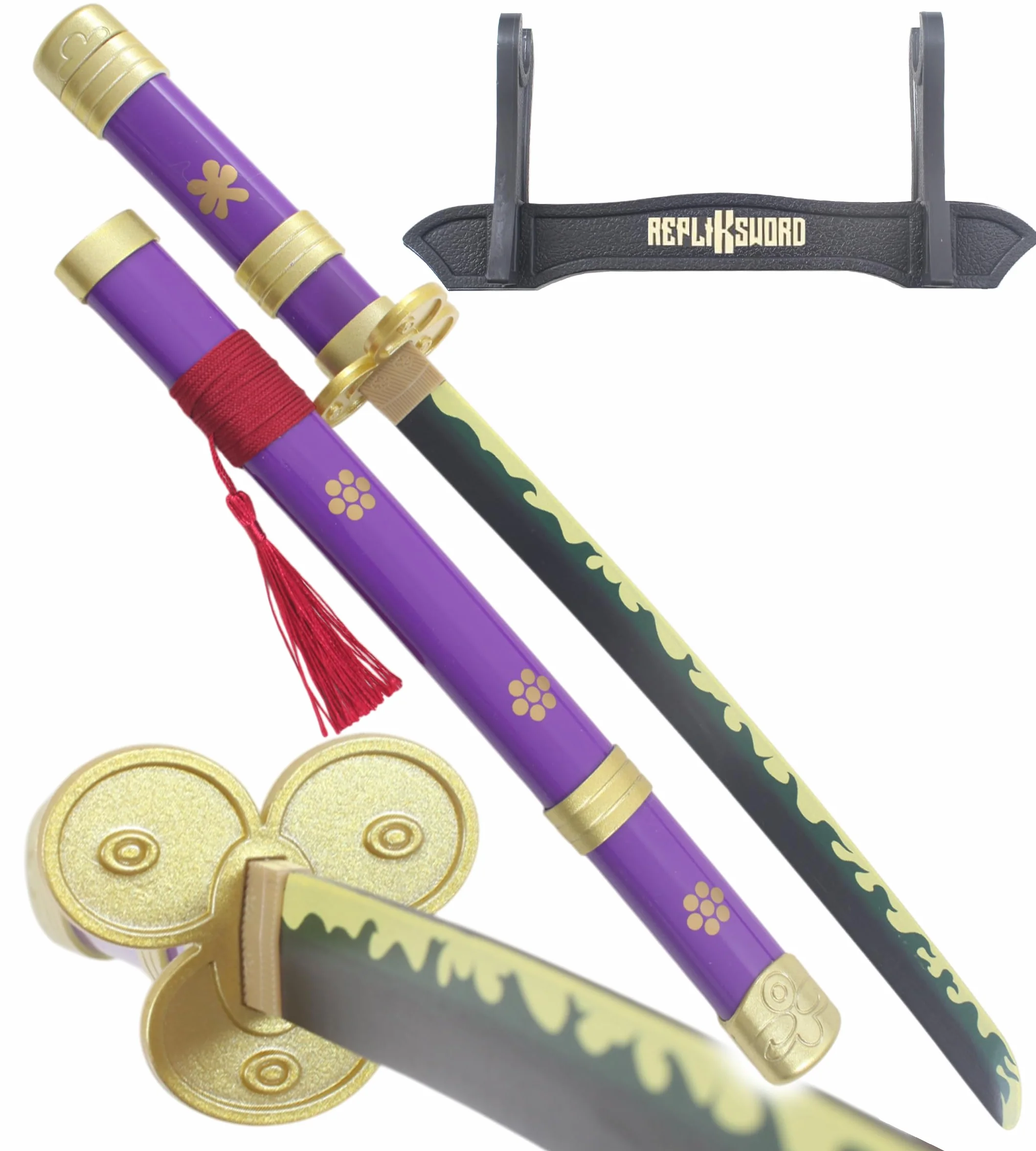 Mini Katana Enma Epee en Bois Zoro Sabre 45cm Presentoir Inclus