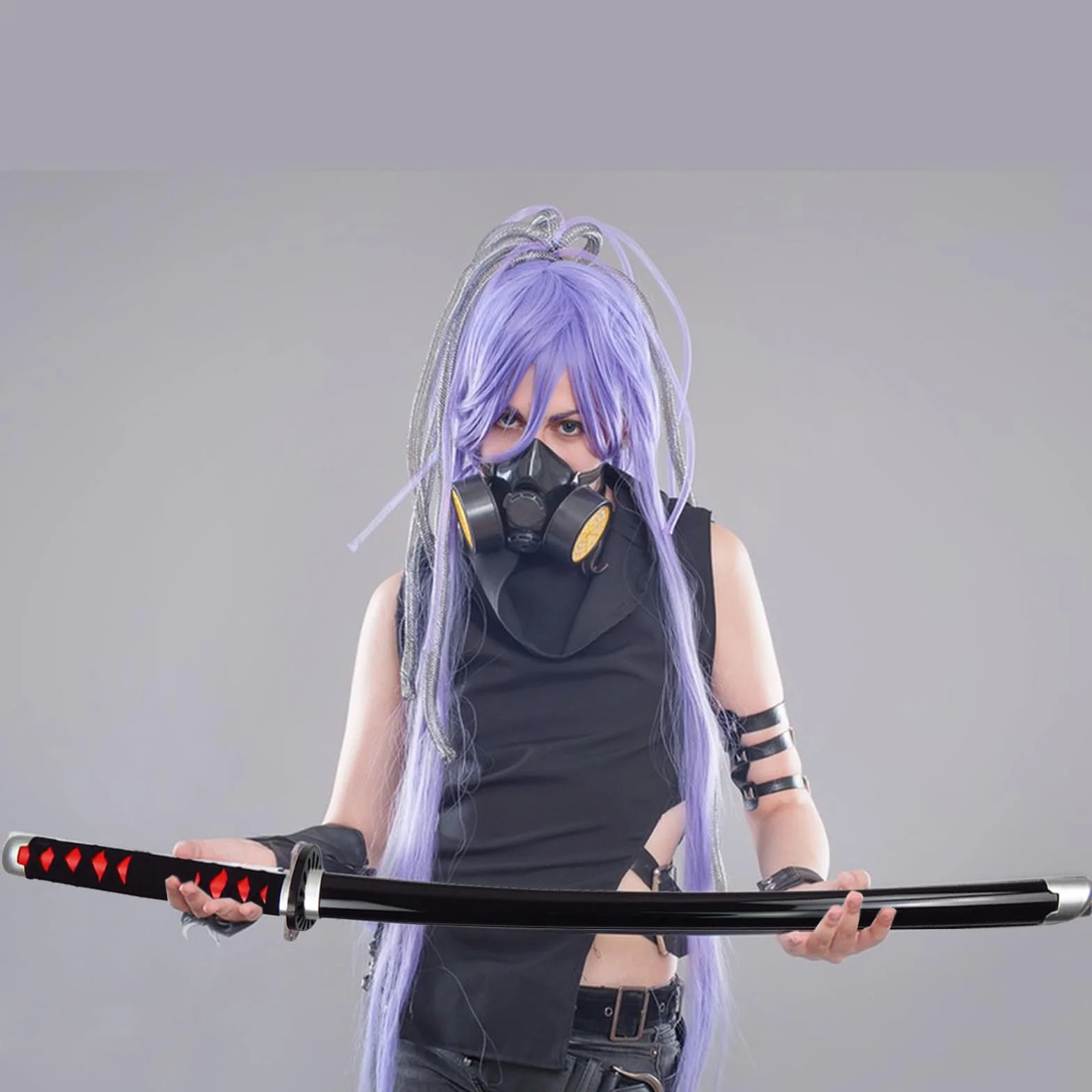 Épée Katana Demon Slayer Tanjirou Kamado Cosplay 104 cm Samouraï en bambou pour adulte fan