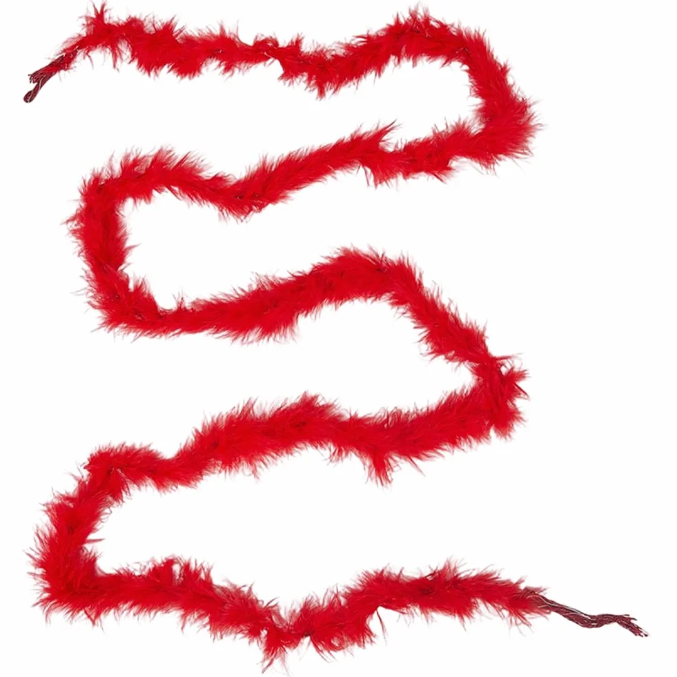 GORGECRAFT Boas en Plumes Rouges 1.8 m x 45mm Épais Franges Déguisements Halloween Carnaval Danse Mariage