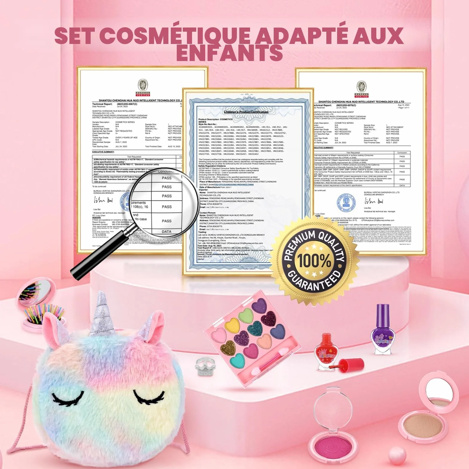 Anpro Coffret Maquillage Enfant Lavable Non Toxique, Malette Maquillage Fille 3 Ans+