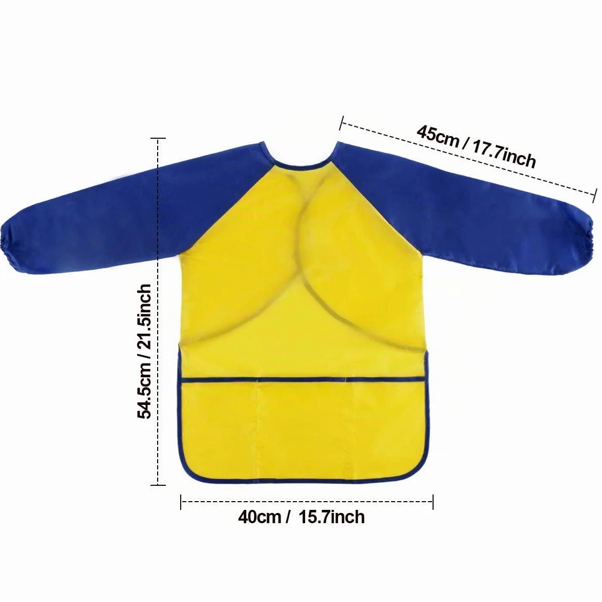 Tablier de Peinture Enfant Imperméable Manches Longues 3 Poches 2 Pièces 3-7 Ans