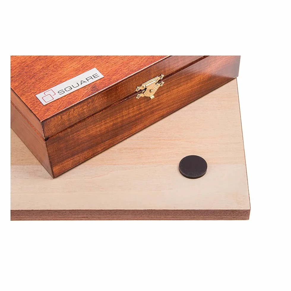 Square - Professionnel Set Tournoi Échecs No 6 Acajou + 2 x Extra Dames - Échiquier en Bois + Pièces d'échecs - Staunton 6