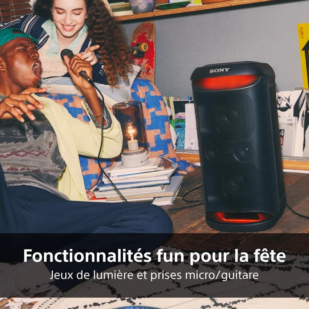 Sony SRS-XV500 Enceinte Party Box Bluetooth sans fil MEGA BASS 25h IPX4 Noir
