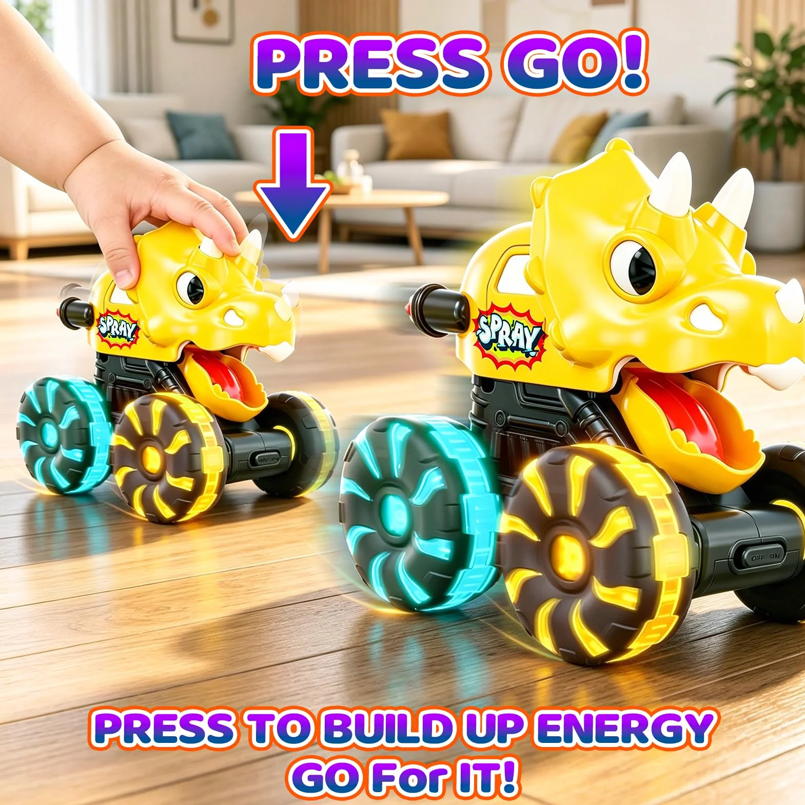 EUCOCO Monster Truck Jouet Dinosaure Voiture Enfant 1-5 Ans Cadeau Anniversaire