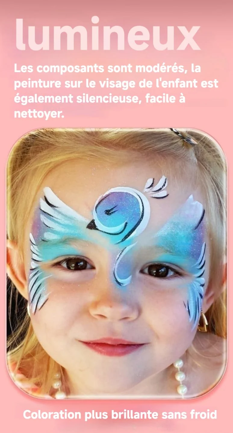 Kit de Maquillage arc-en-ciel pour Enfants et Adultes Halloween Fêtes Jeux de Rôle