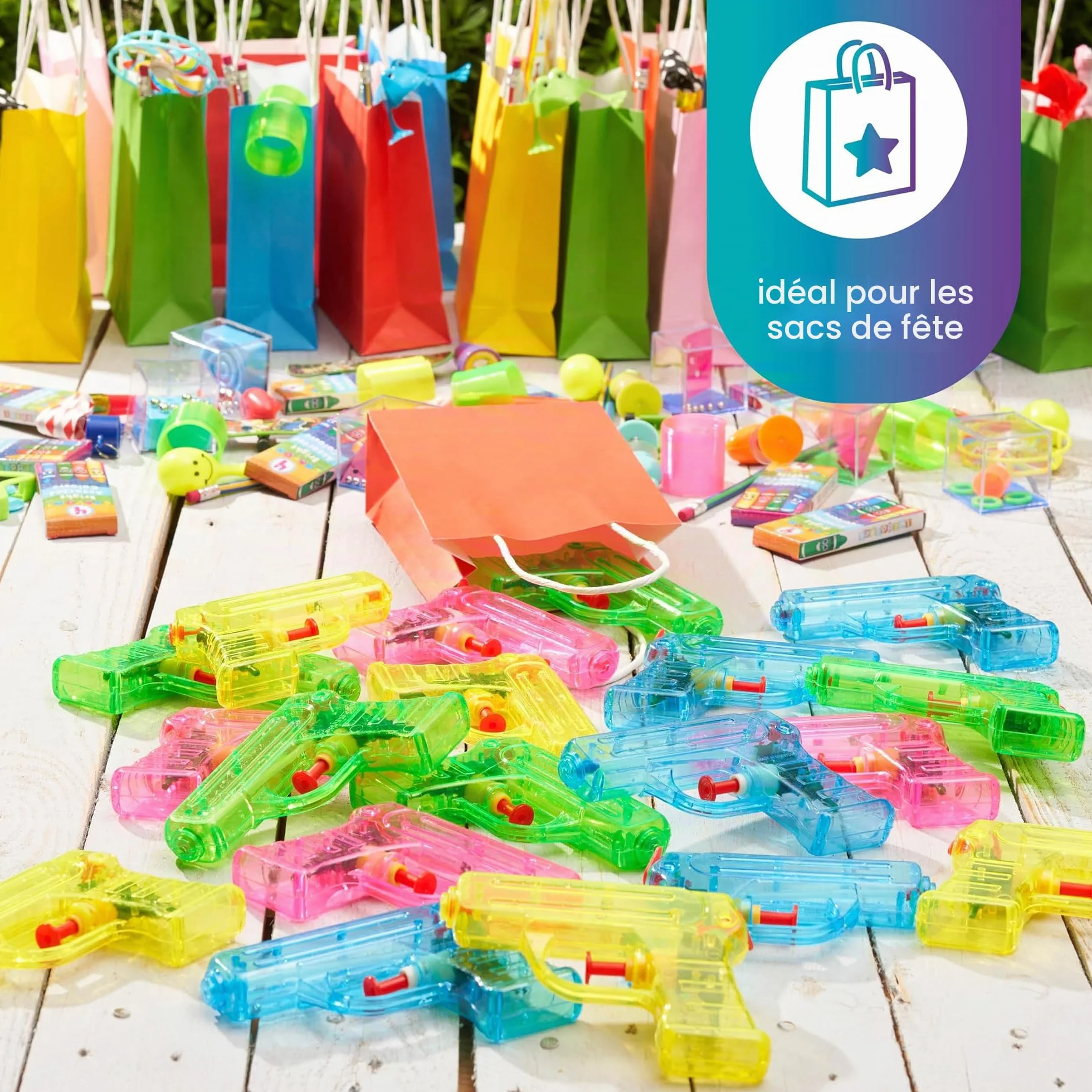 THE TWIDDLERS Lot de 20 Mini Pistolets à Eau 11 cm - Jouets d'Extérieur pour Enfants