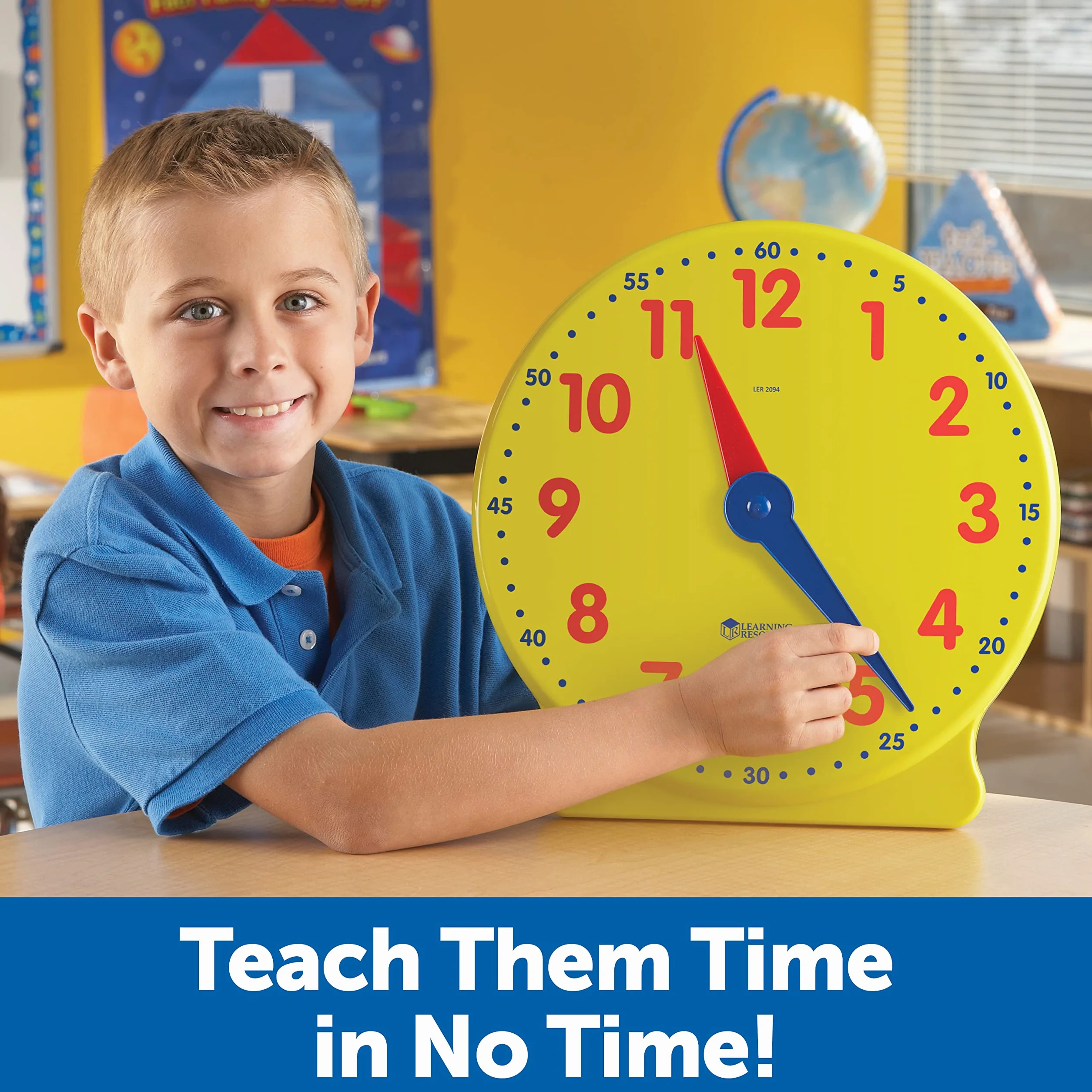 Learning Resources Big Time™ Horloge d'apprentissage de démonstration 12 Heures