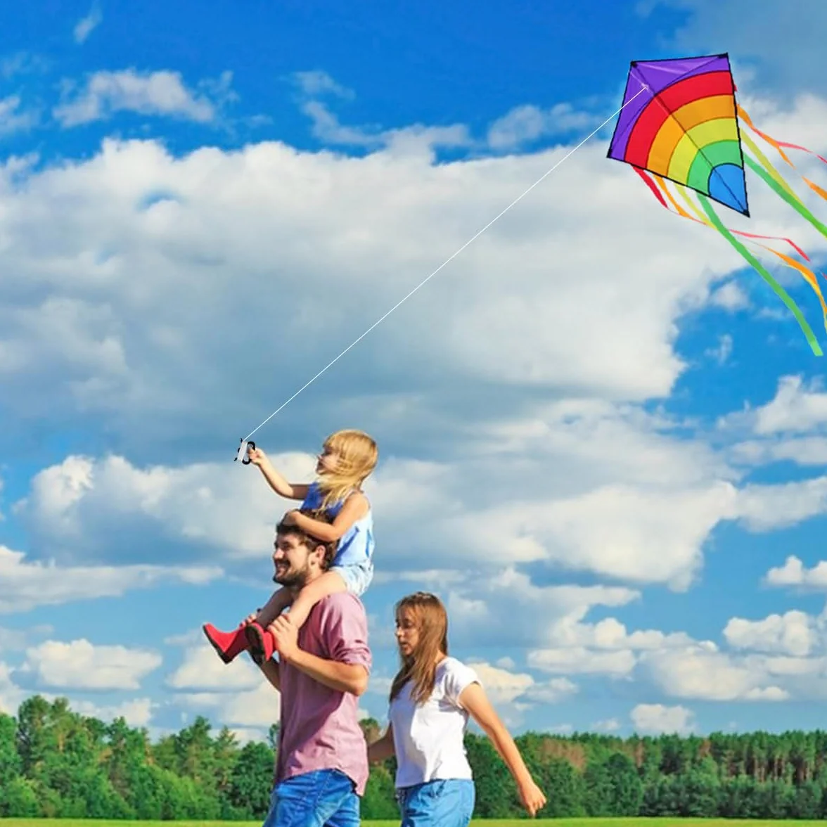 Cerf Volant Enfant Adulte Diamant Rainbow Eddy Facile à Piloter Jeux Plage