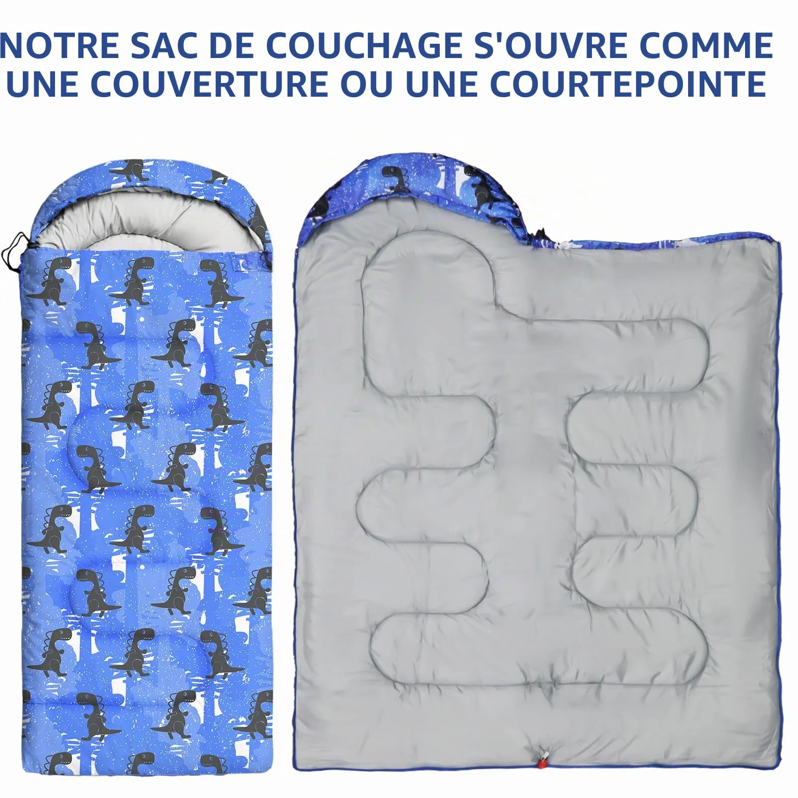 Sacs de Couchage pour Enfants Camping Compact 3 Saisons Léger Imperméable avec Sac de Transport