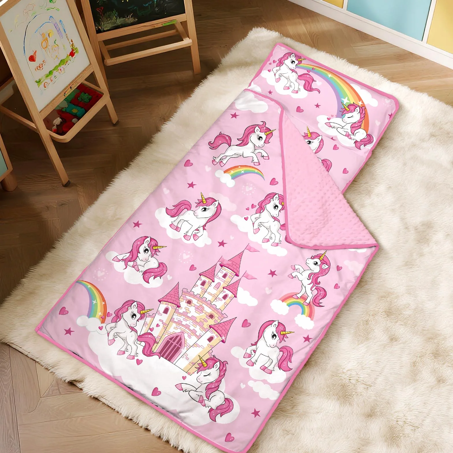 Sac de Couchage Enfant Oreillers Amovibles Couvertures Camping