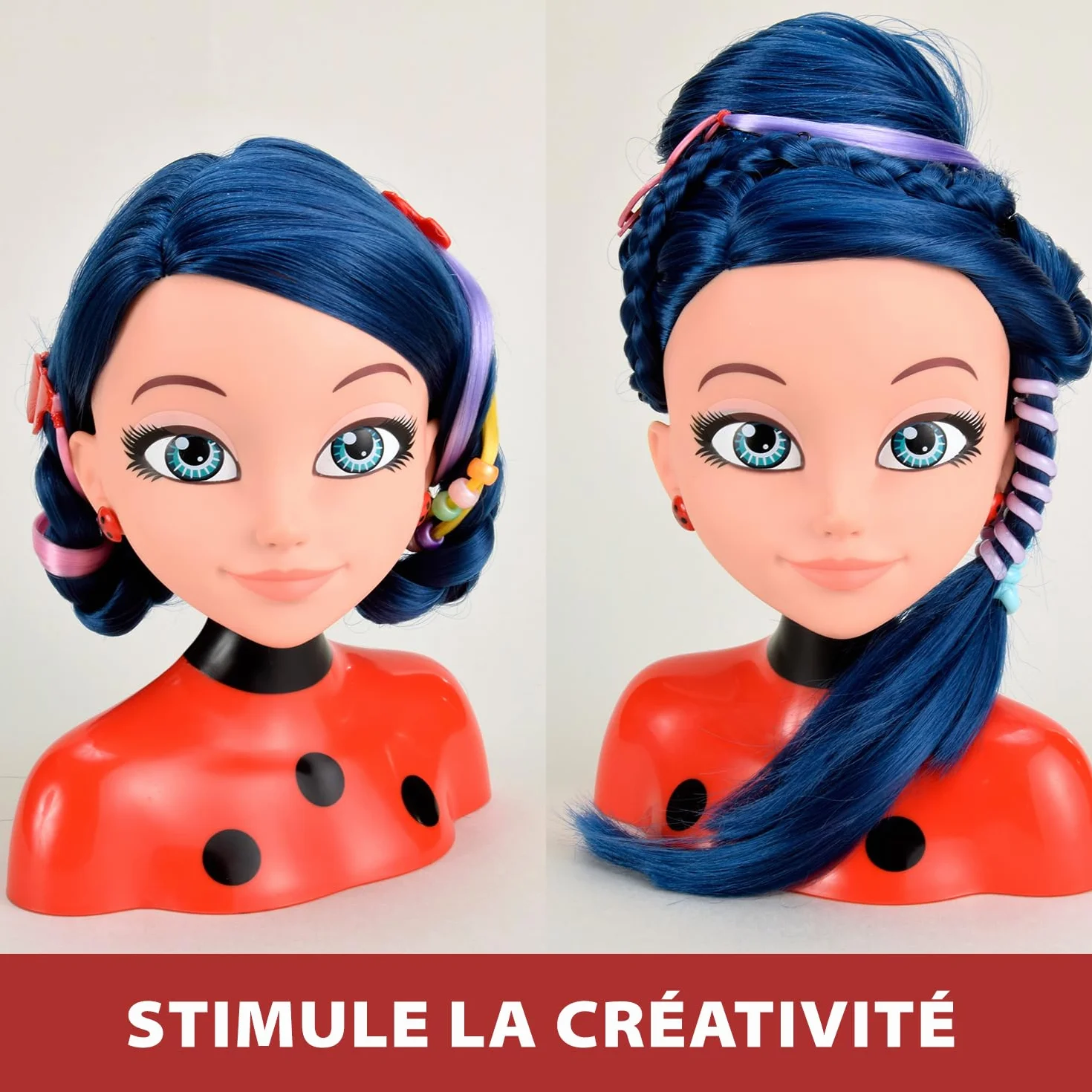 BANDAI Miraculous Ladybug Tête à coiffer Deluxe 21cm + 30 Accessoires Jouet Enfant 4 Ans+