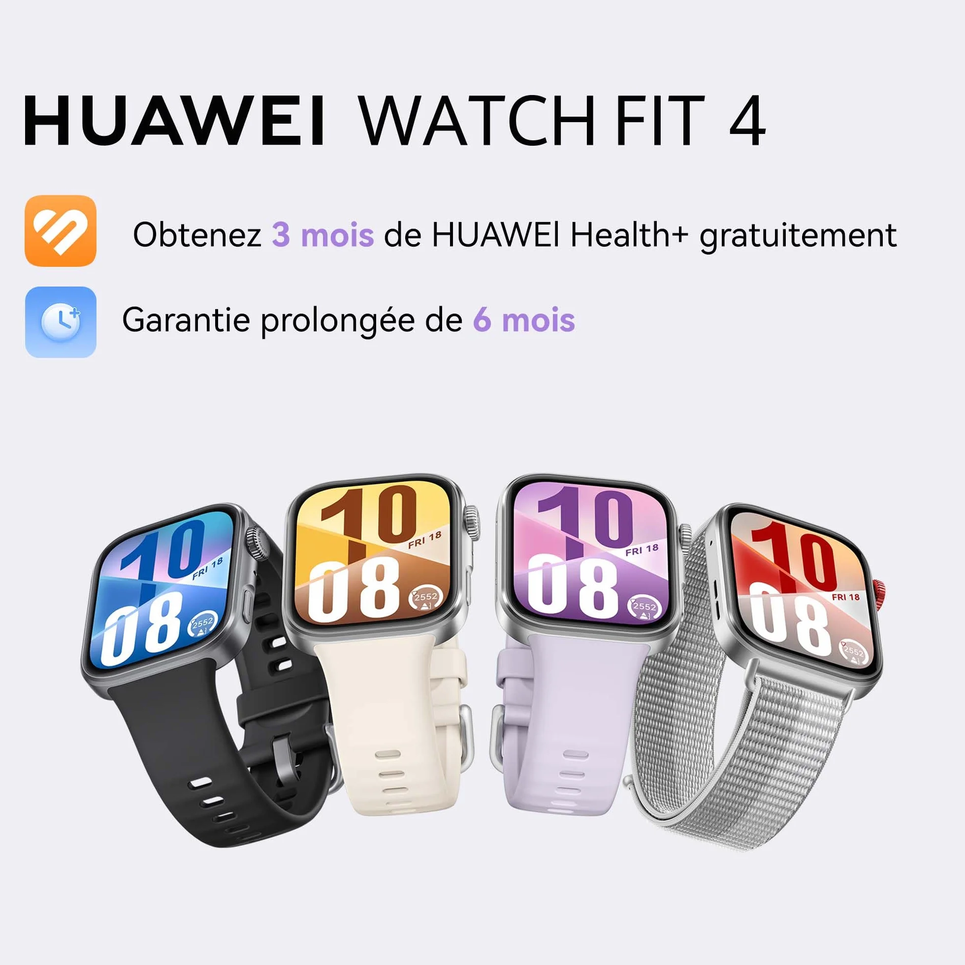 HUAWEI Watch FIT 4 Montre connectée, 100+ Modes d'entraînement, GPS, Autonomie 10 Jours, Noir