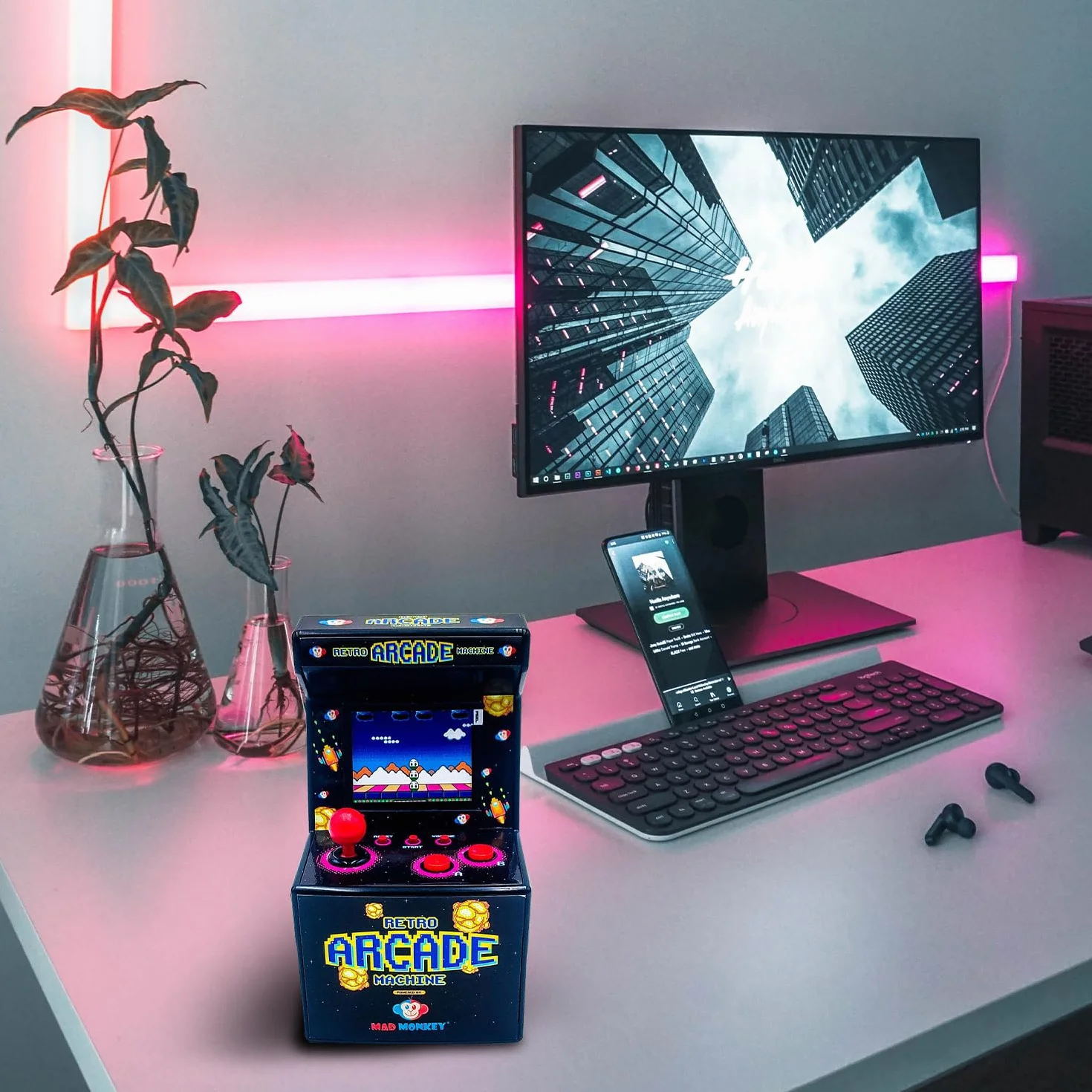Mad Monkey Mini borne d'arcade rétro portable Noir