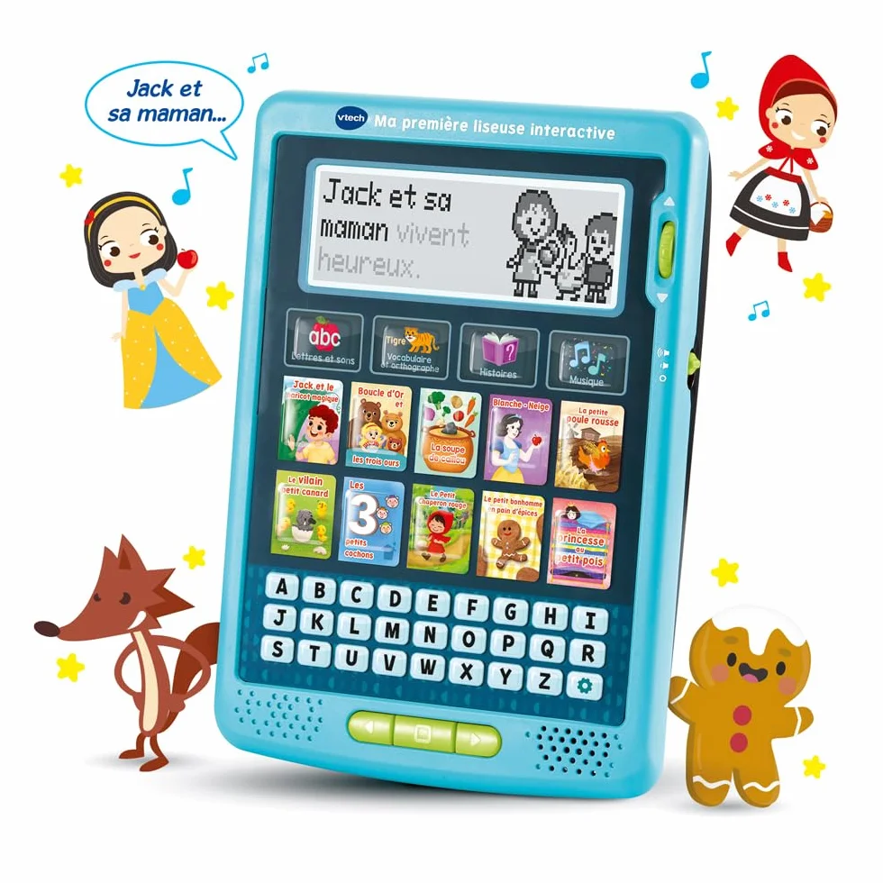 VTech Ma Première Liseuse Interactive Histoires à Lire et Écouter Liseuse Enfant Écran Animé Musique Jeux Éducatifs Cadeau 3-7 Ans Français