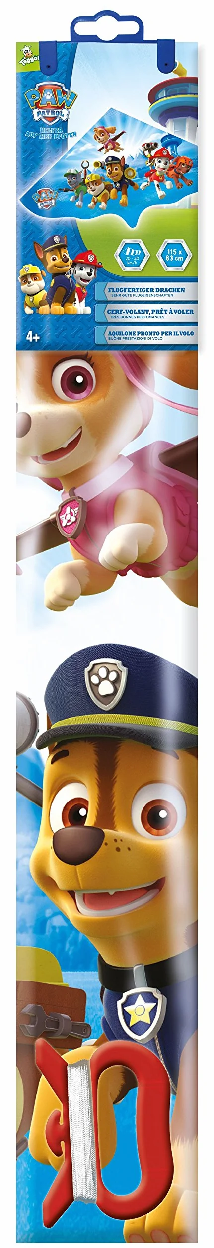 Paul Günther Cerf-Volant Paw Patrol Enfant 115x63 cm Une Corde Film PE