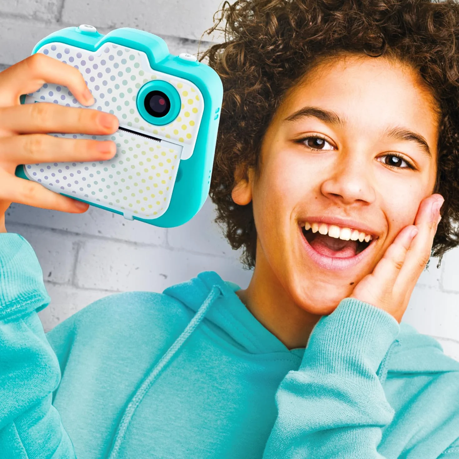 Canal Toys Photo Creator Appareil Photo 3 en 1 à Impression Instantanée Turquoise 2 Modes Selfie Caméra Vidéo Enfant 8 Ans+ 4 Rouleaux 250 Clichés CLK 001