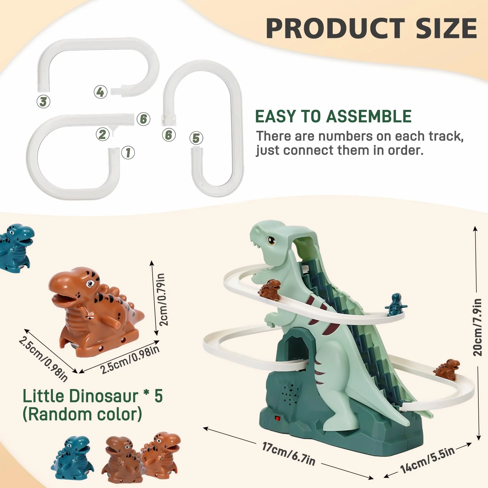 Circuit de Course Dinosaure Jouet d'escalade avec Musique et Lumière Puzzle Éducatif