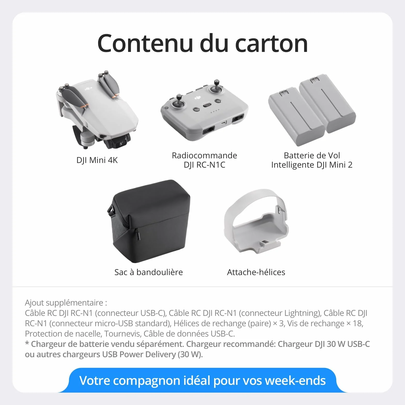DJI Mini 4K Caméra Drones Combo Bundle, Drone Caméra 4K UHD pour Adultes, Stabilisation de la Nacelle à 3 Axes, Transmission Vidéo sur 10 km, Deux Batteries pour un Temps de Vol max. de 62 min